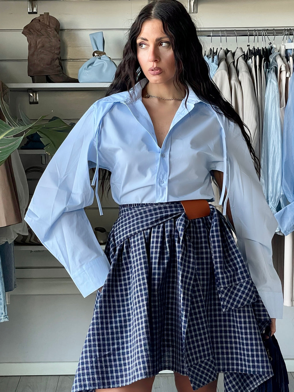 Camicia London  celeste