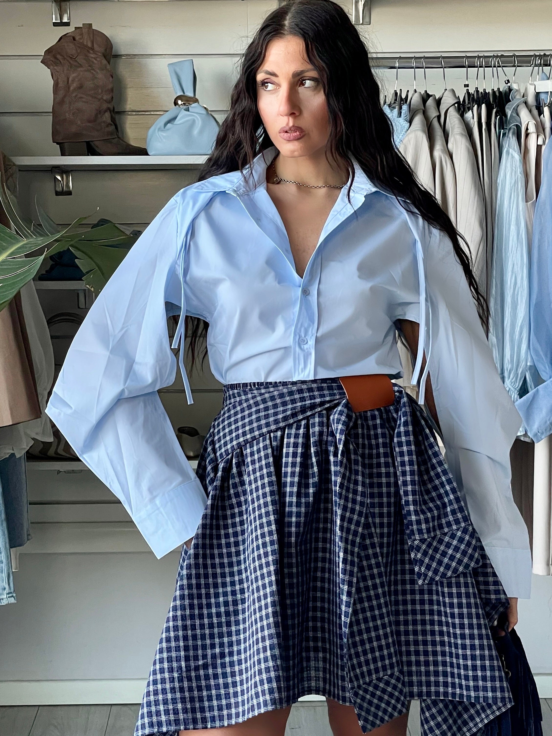 Camicia London  celeste