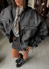 BOMBER SATIN BLACK