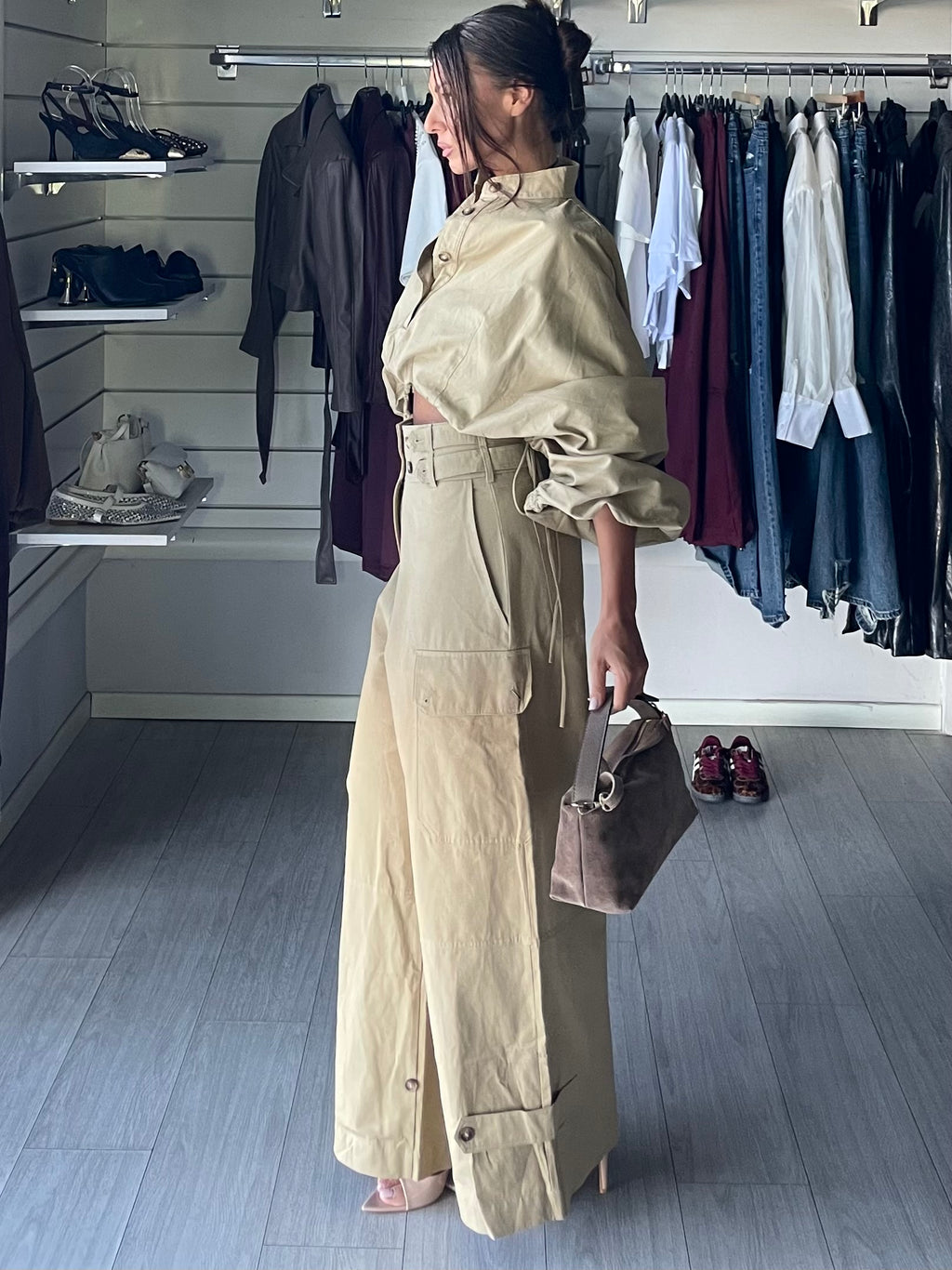 Pantalone cargo Rebellion beige