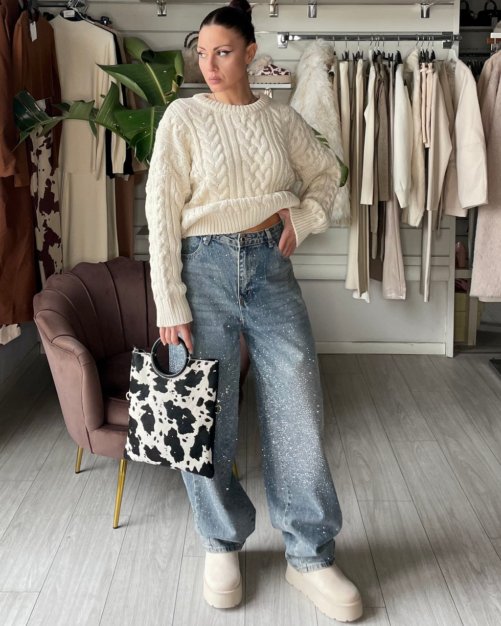 PULLOVER BRAID CREMA