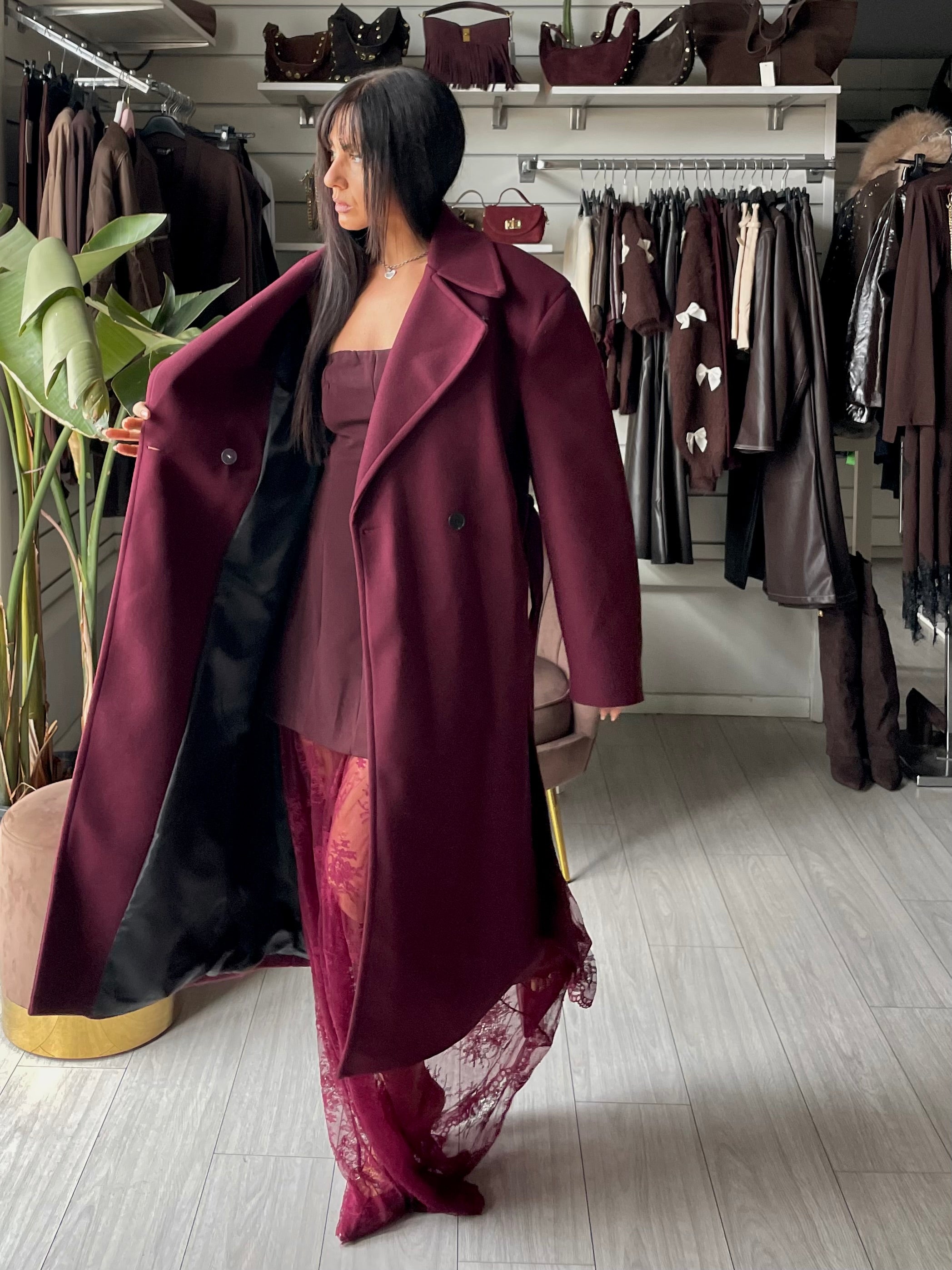 OVERSIZE COAT LUMINA Bordeaux