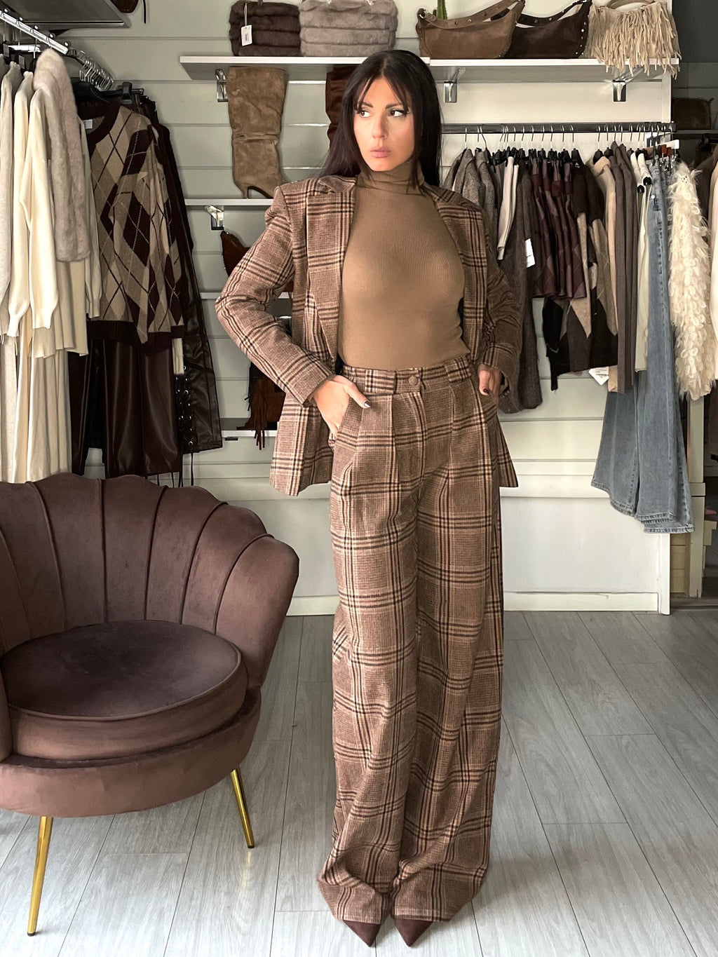 SET COMBINATO IN TWEED -PANTALONE