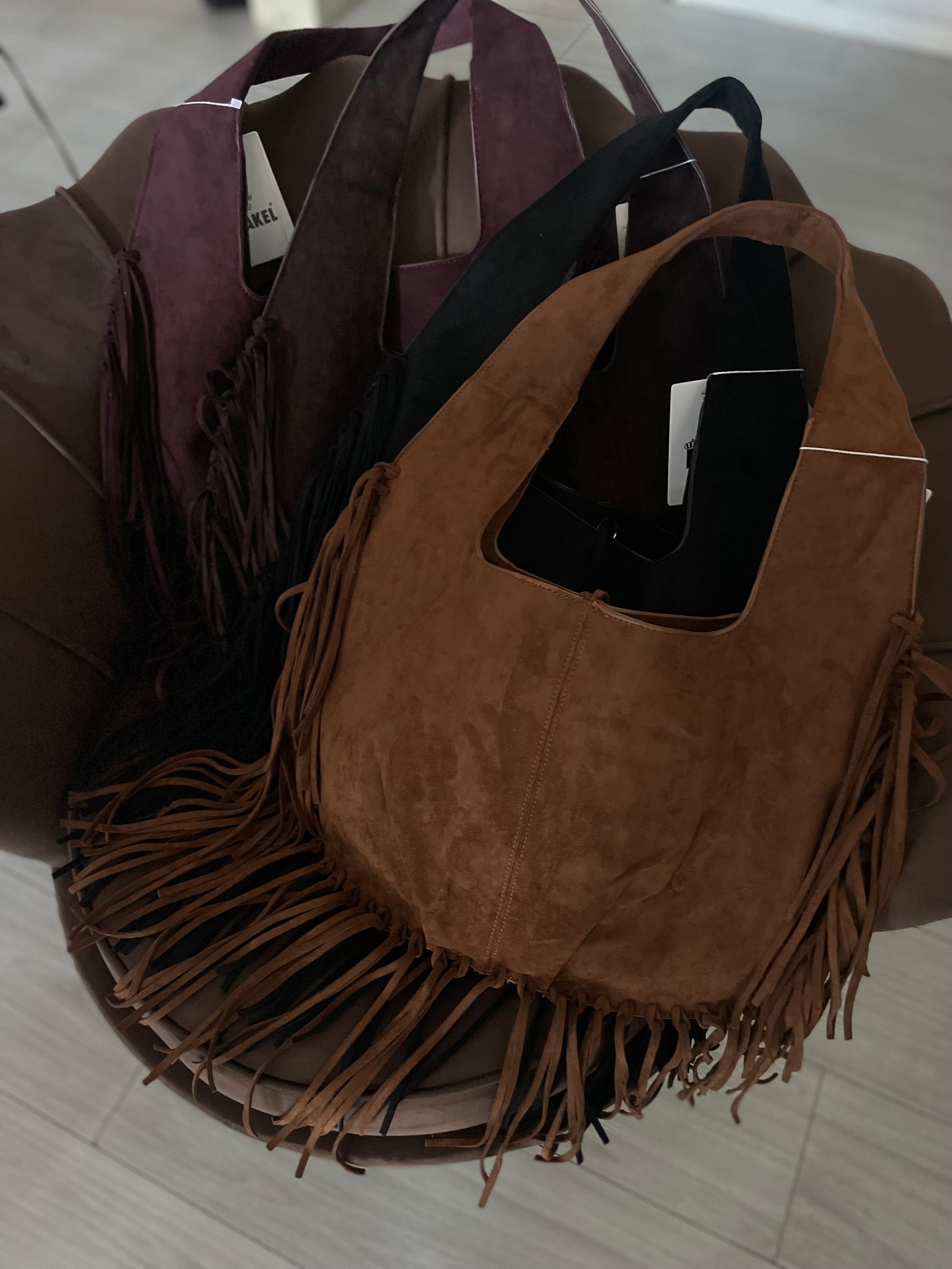 Apache - BORSA GRANDE IN SUEDE CON FRANGE
