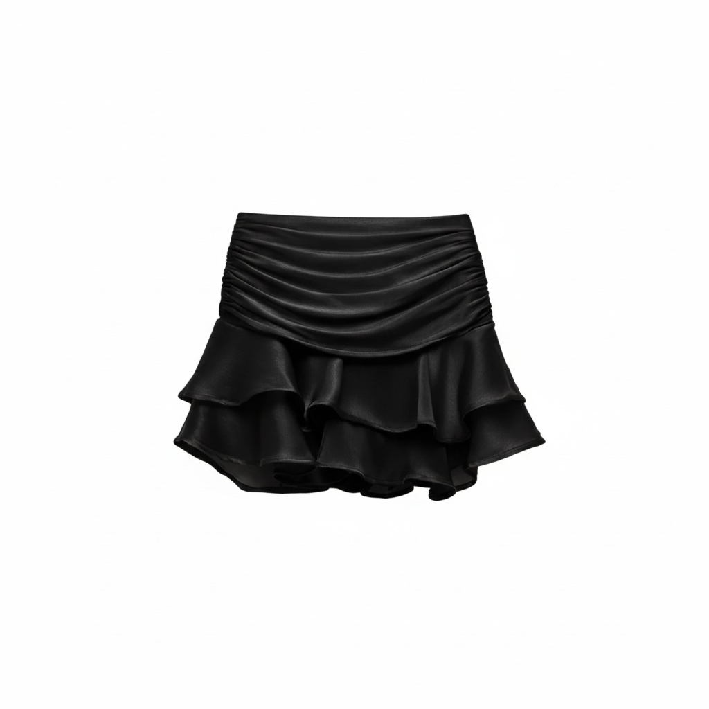 Gonna ruffle satinata by Lumina