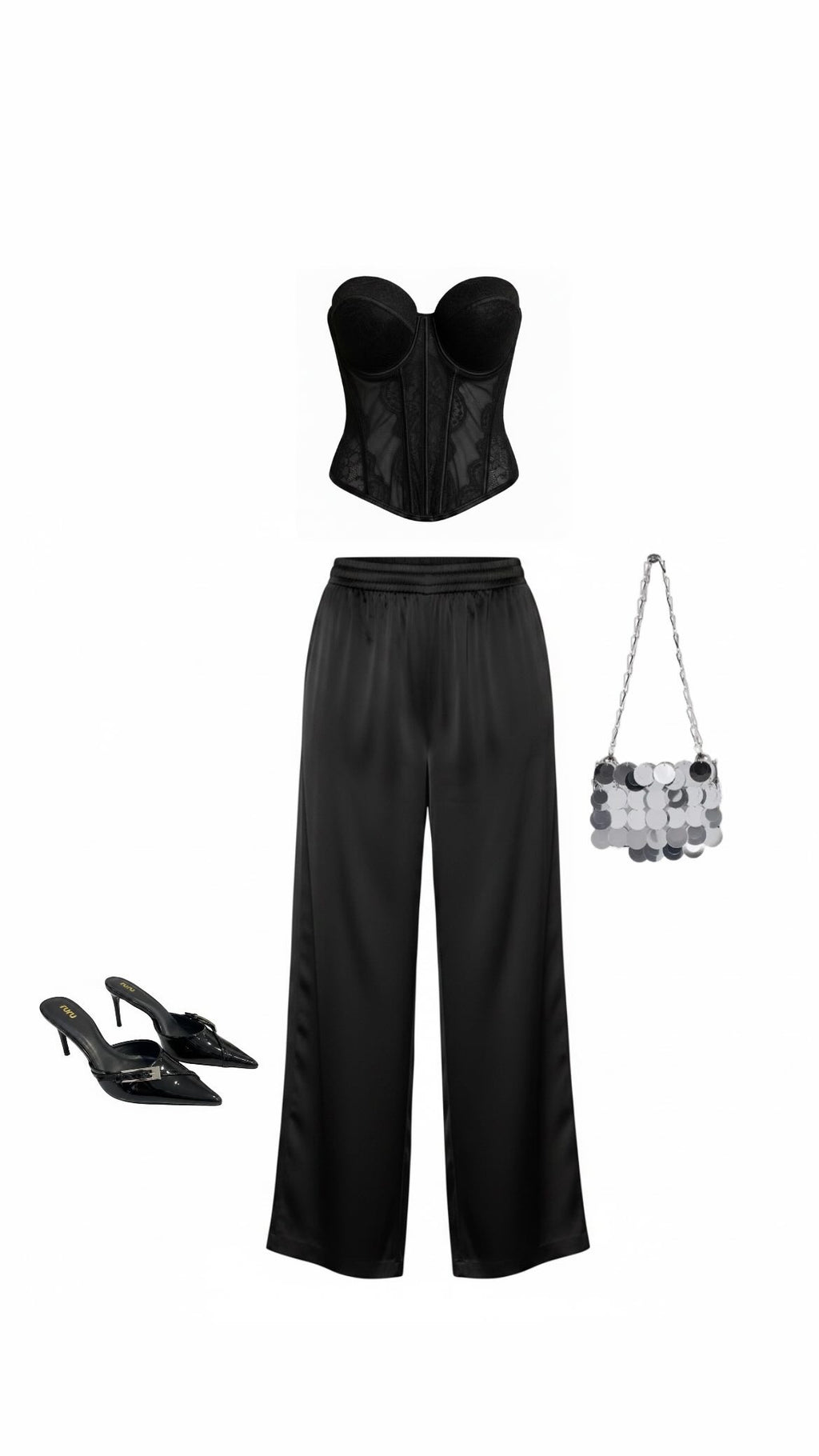 Pantalone in raso Nero