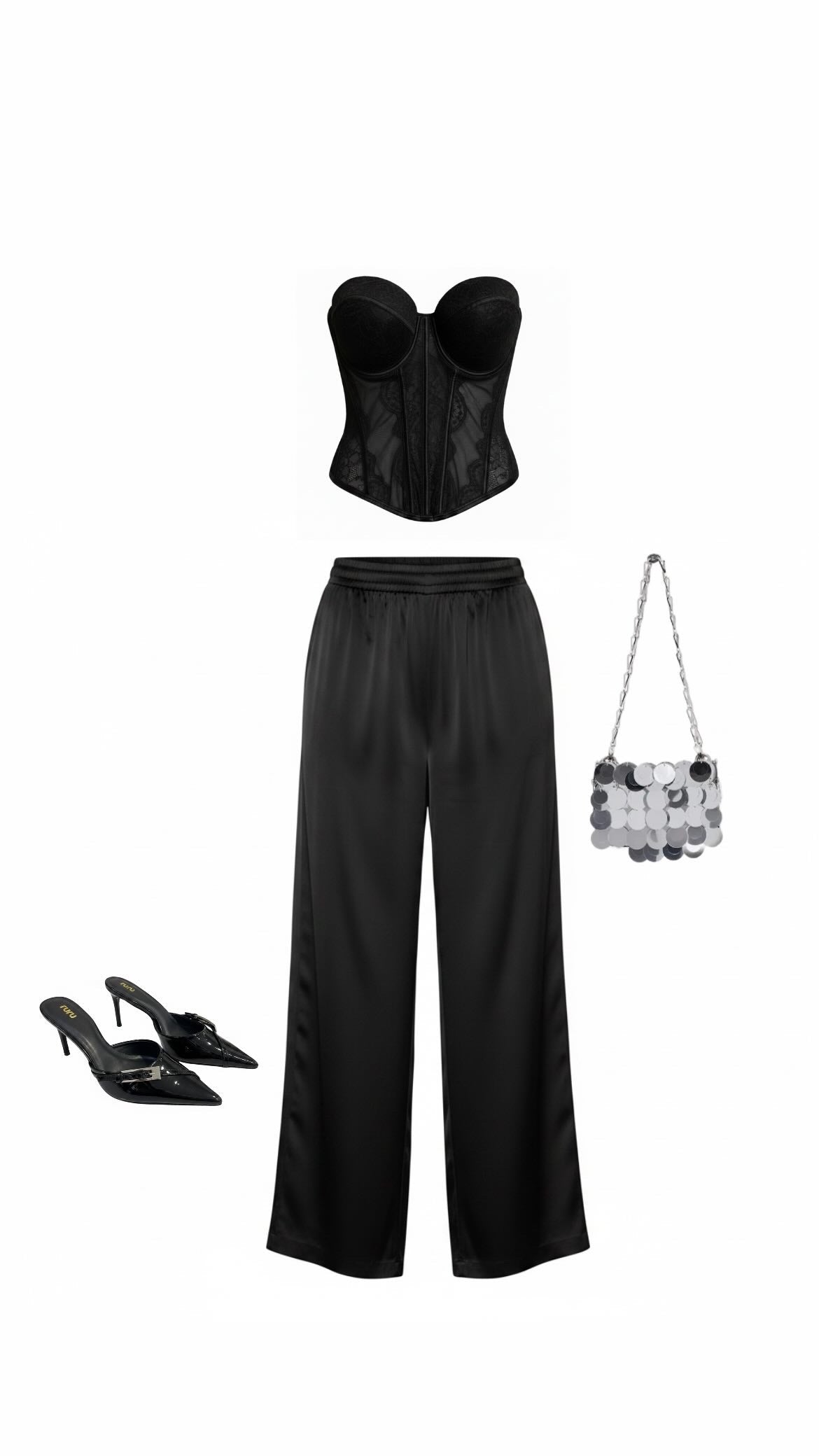 Pantalone in raso Nero