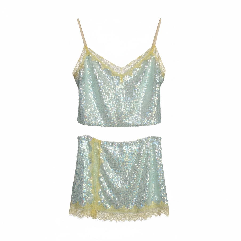 Set top e gonna in paillettes