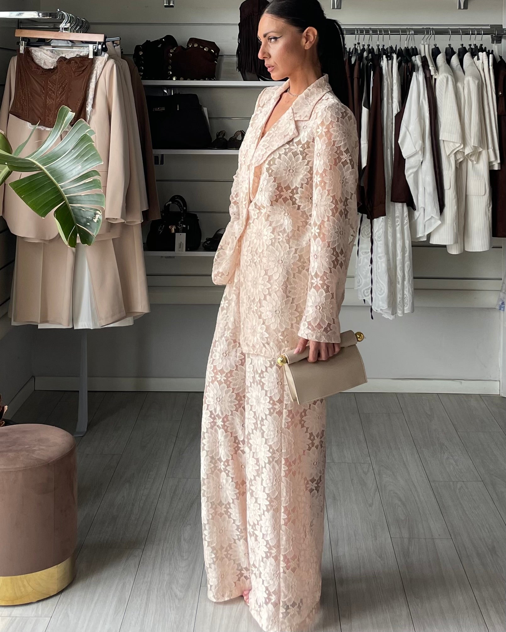 Completo blazer & pantalone in pizzo