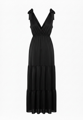 Vestito lungo in viscosa nero