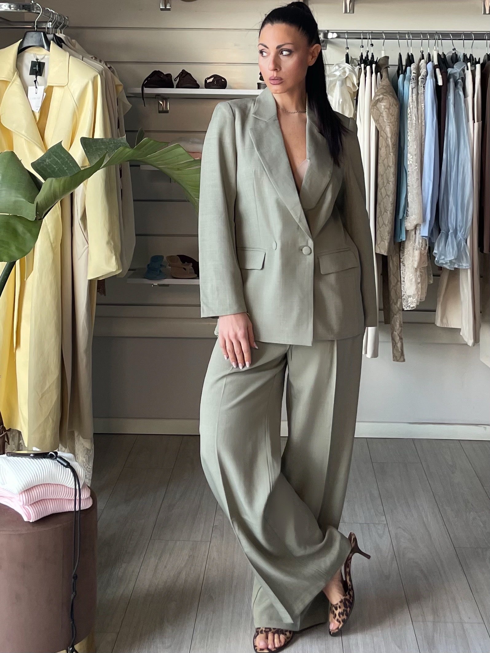 Tailleur Sage  verde salvia