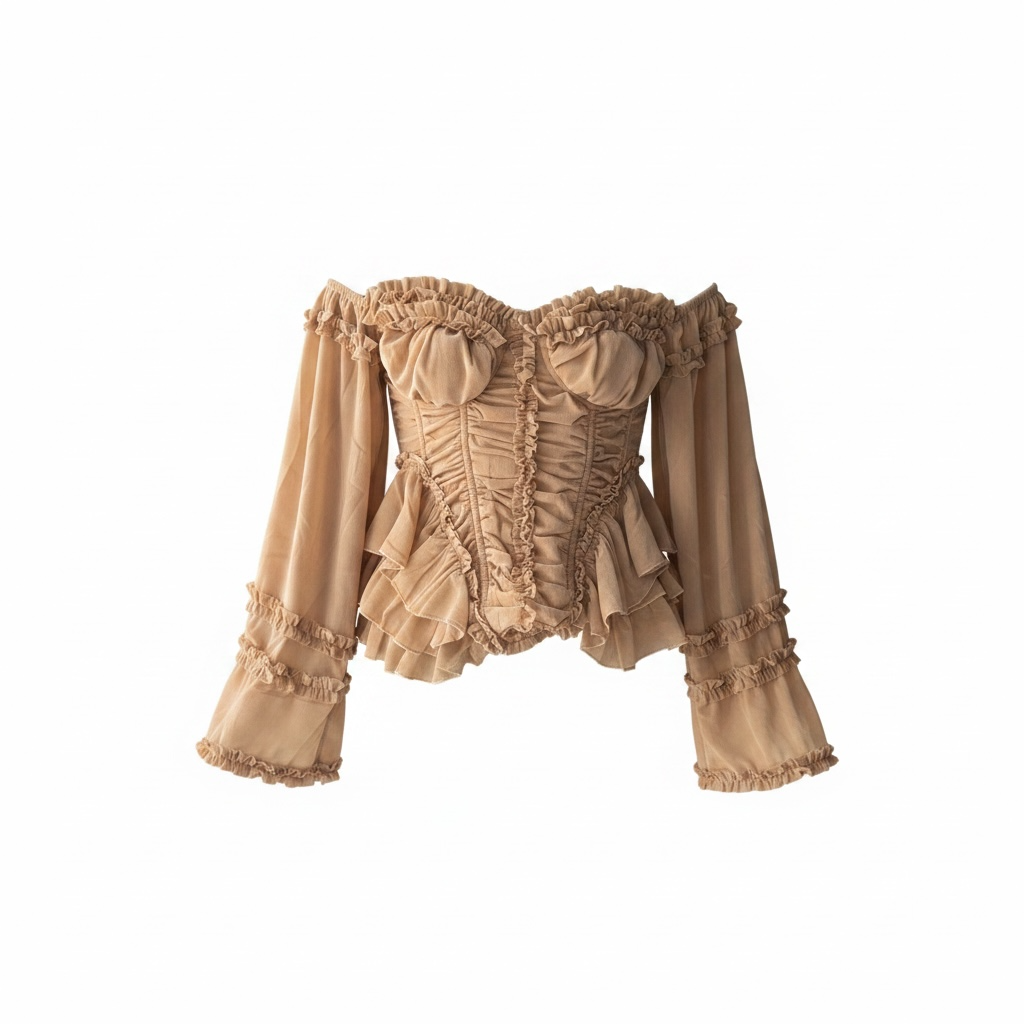Top corsetto con manica