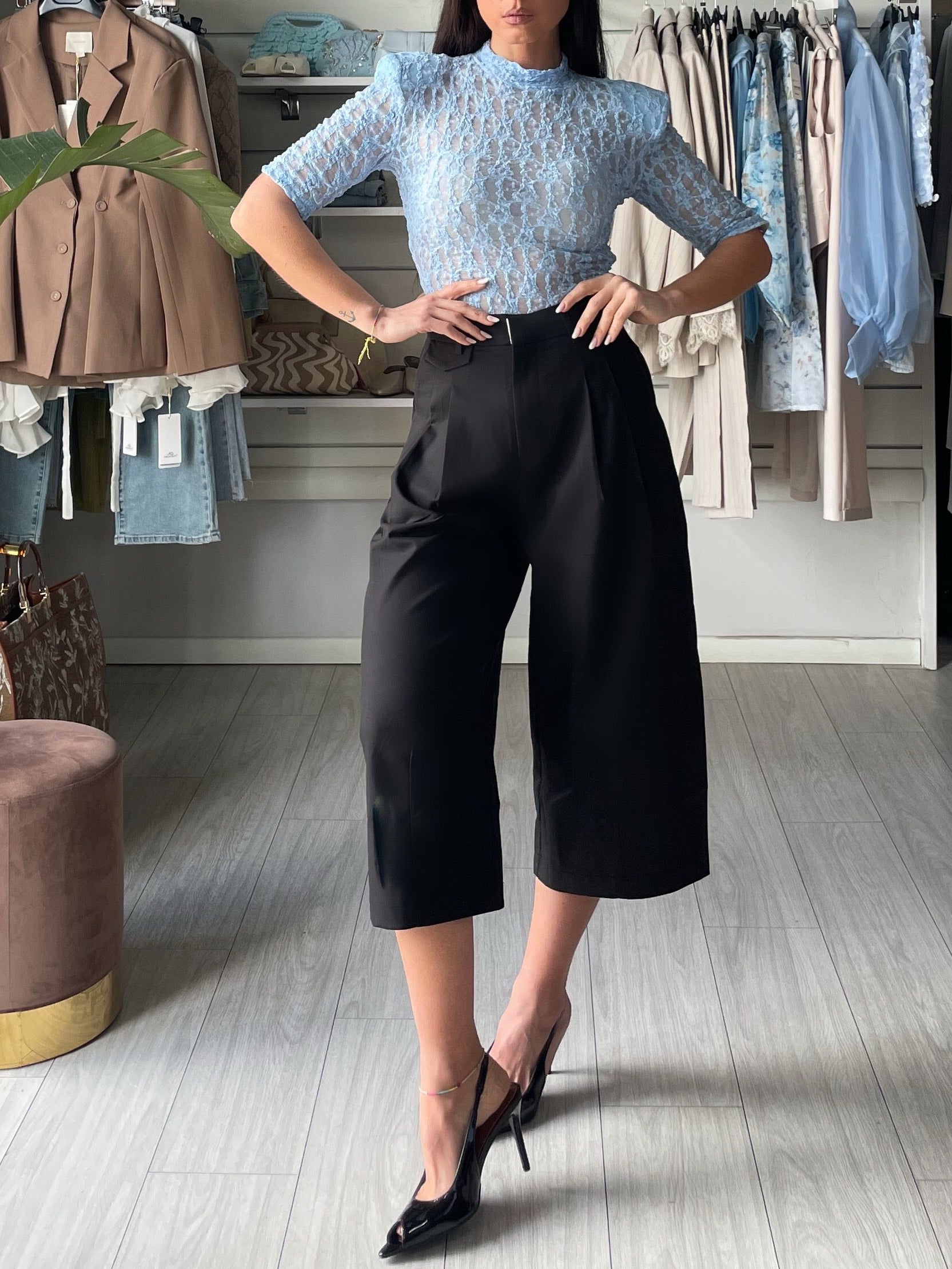 Bermuda sartoriale nero