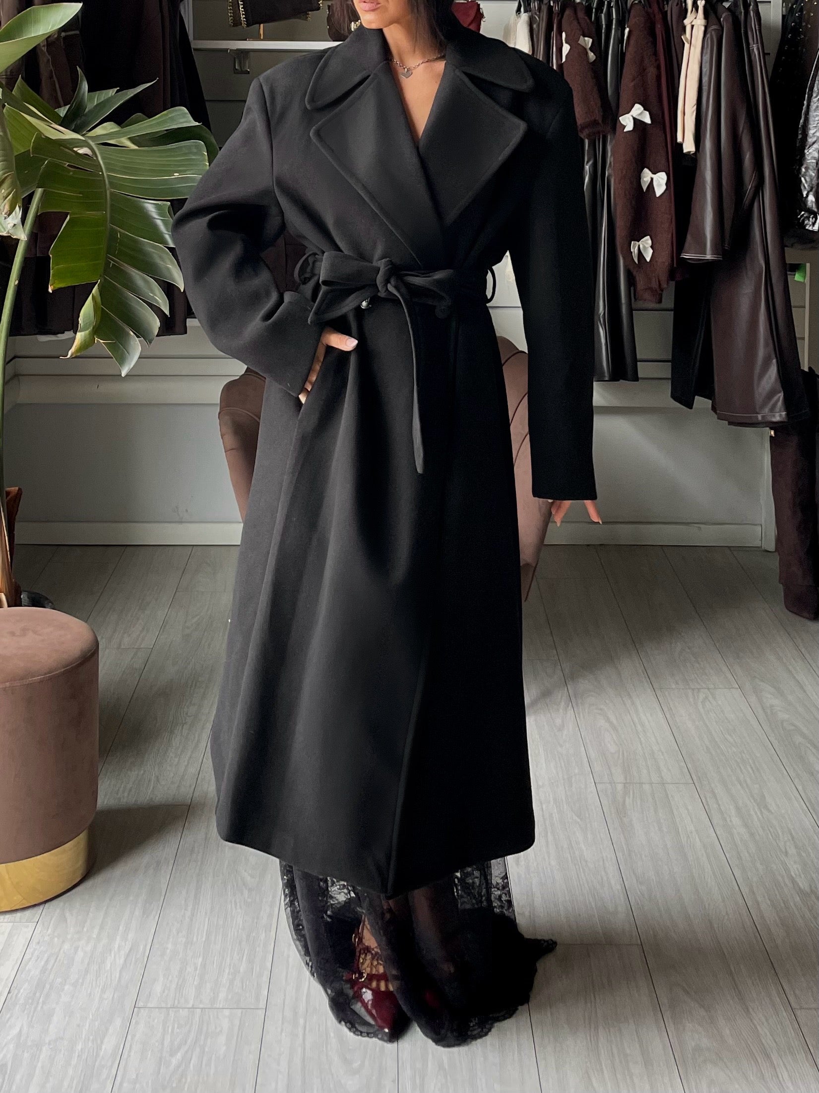 OVERSIZE COAT LUMINA BLACK
