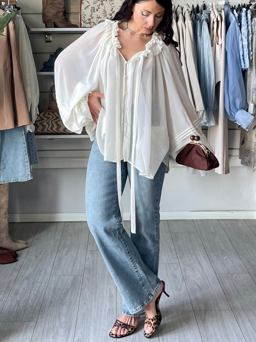 Camicia Boho Chic crema