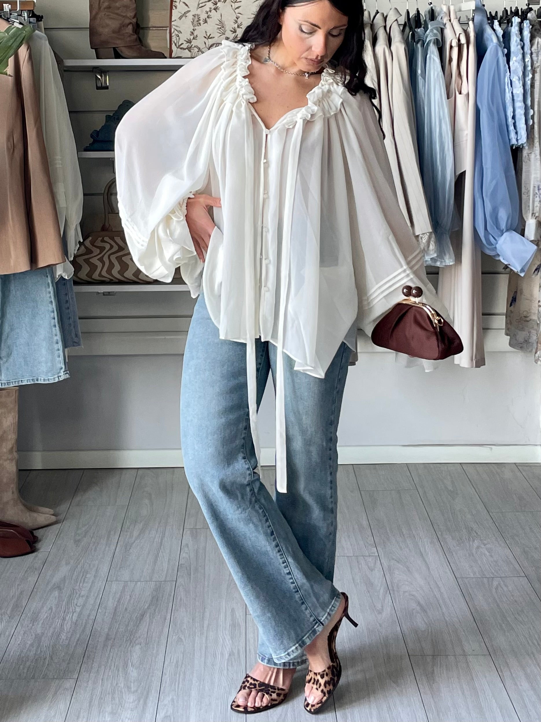Camicia Boho Chic crema