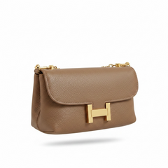 Mini Bag H in pelle Moka
