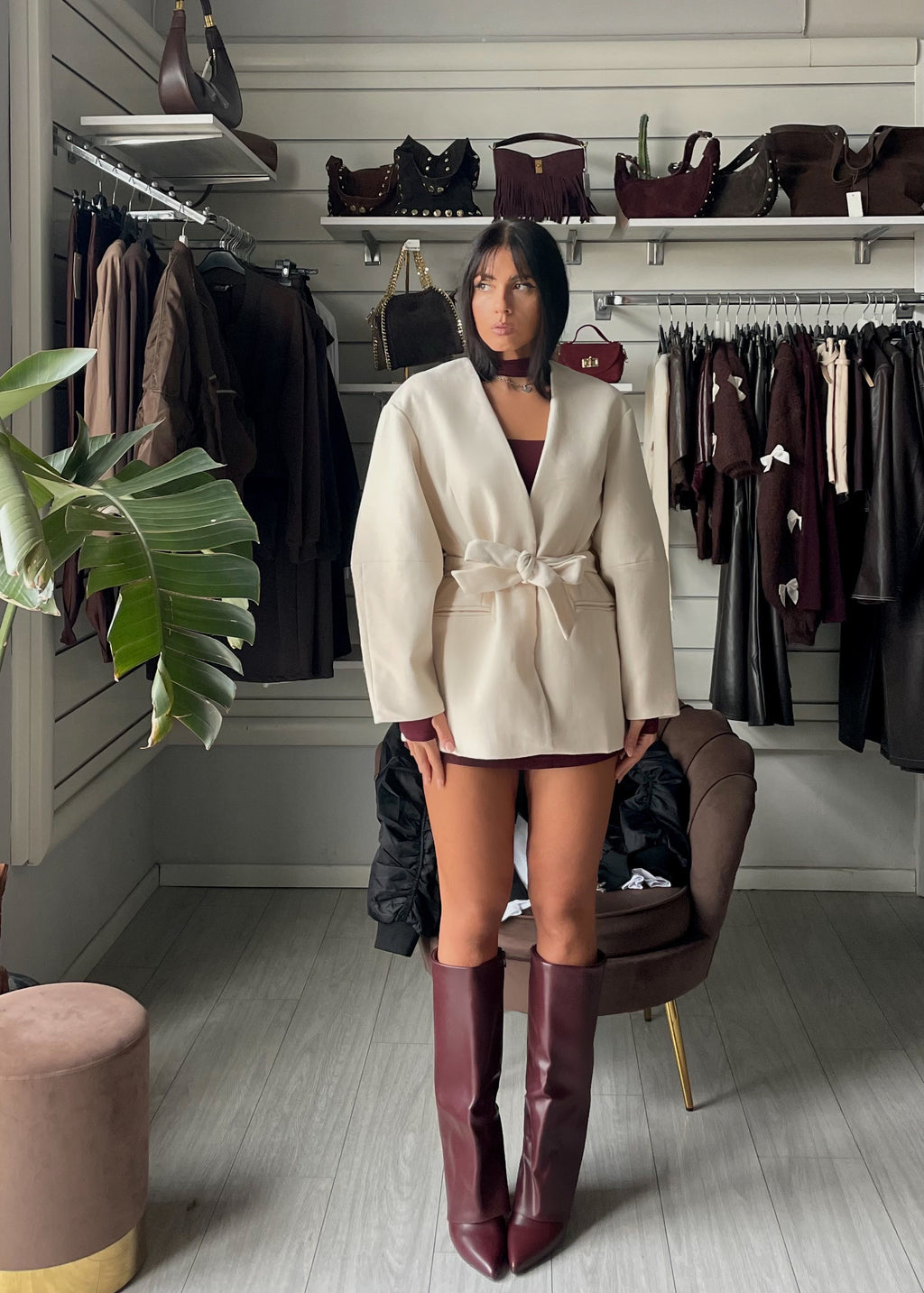 STIVALE GIVì CON RISVOLTO BORDEAUX