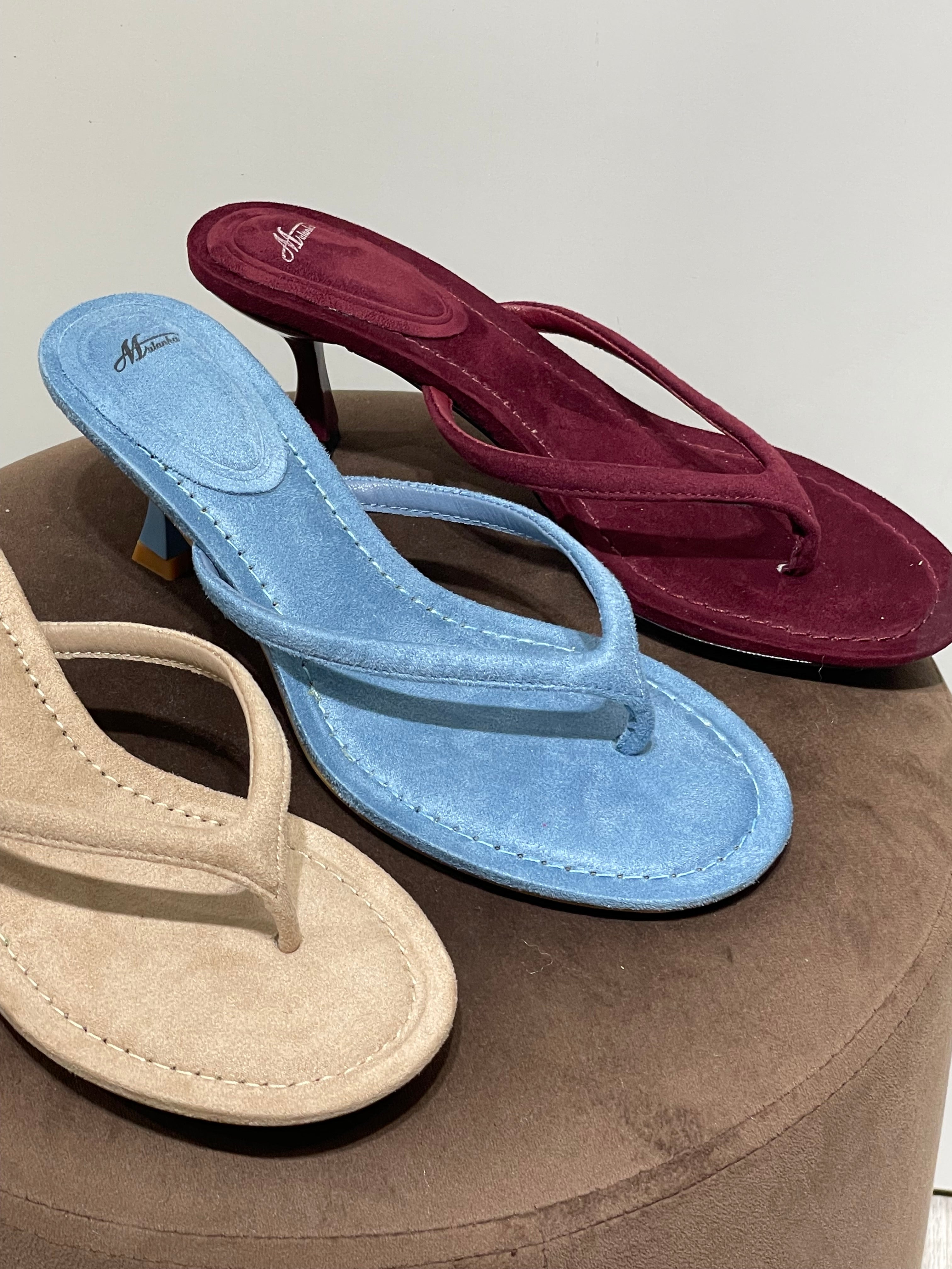 Infradito Havana in suede con tacco