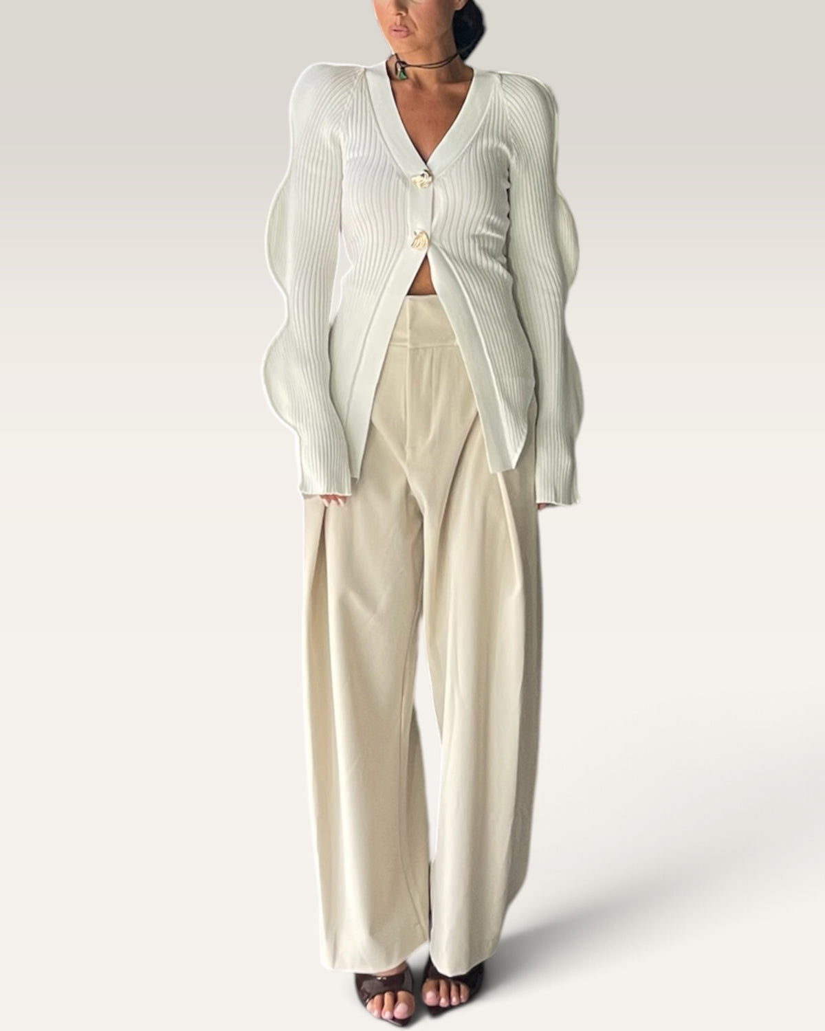 Cardigan WAVE bianco