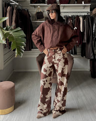 BOMBER SUEDE CHOCO CON ECOFUR