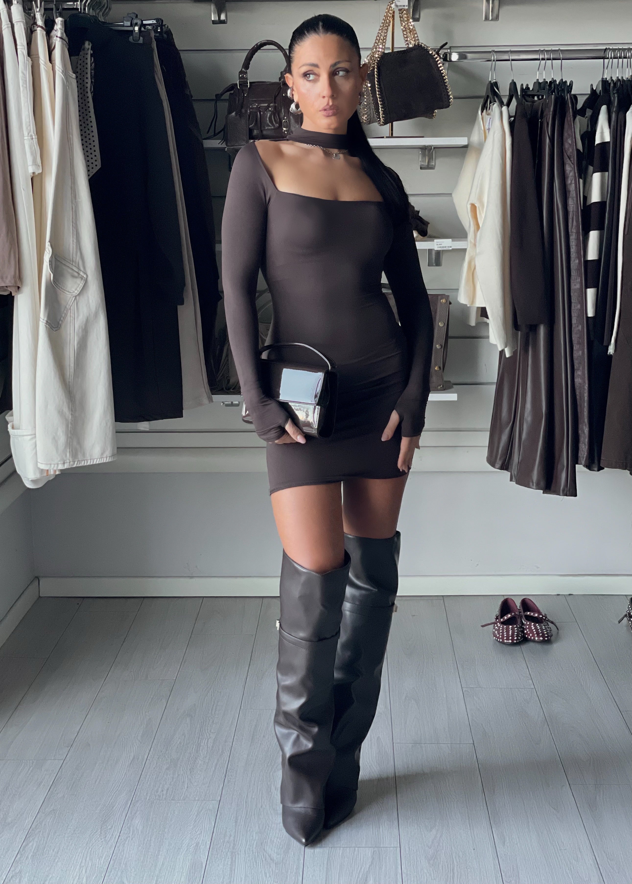 CAMI STIVALE CON RISVOLTO OVERKNEE  Brown