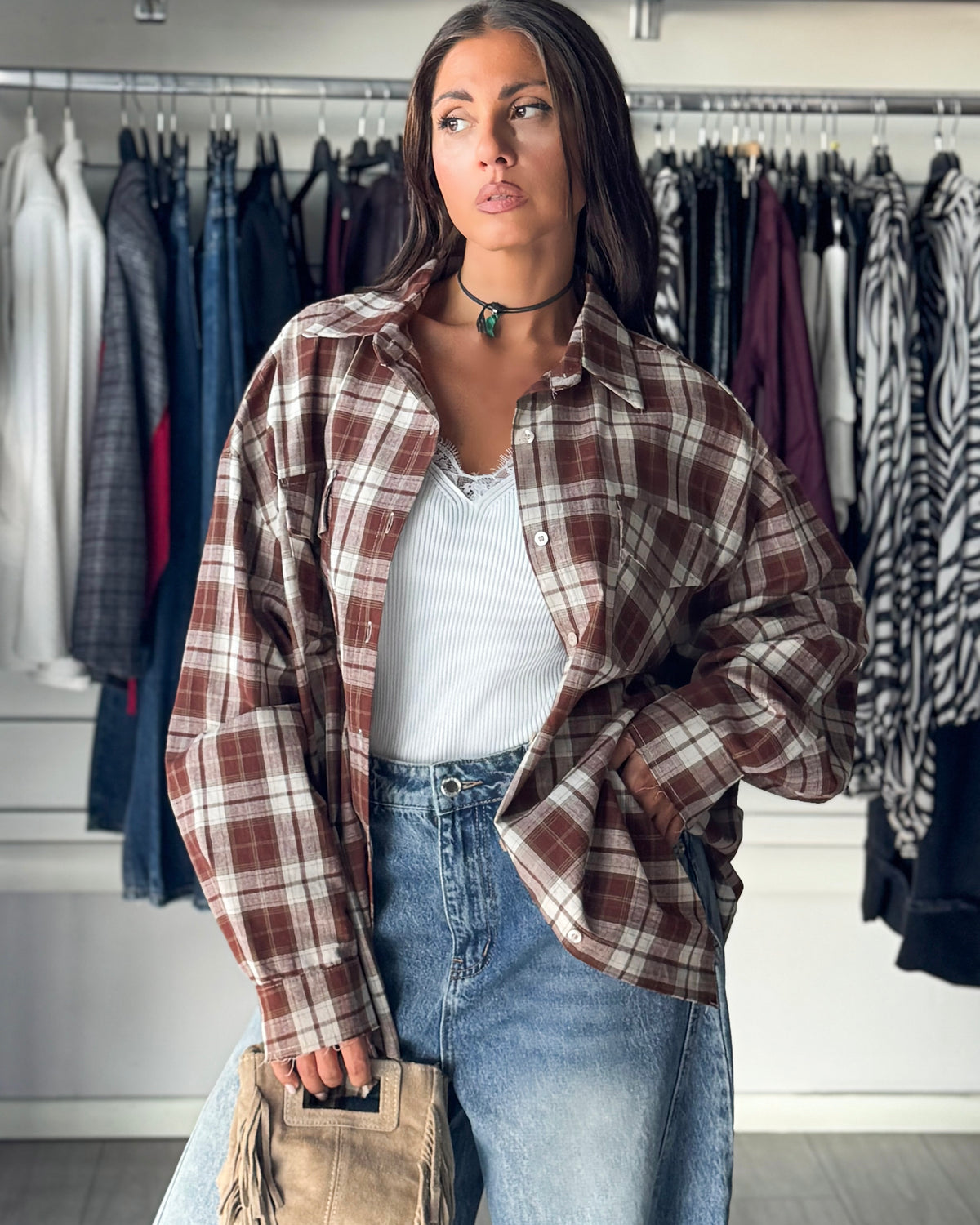 Camicia over a quadri JW coccio