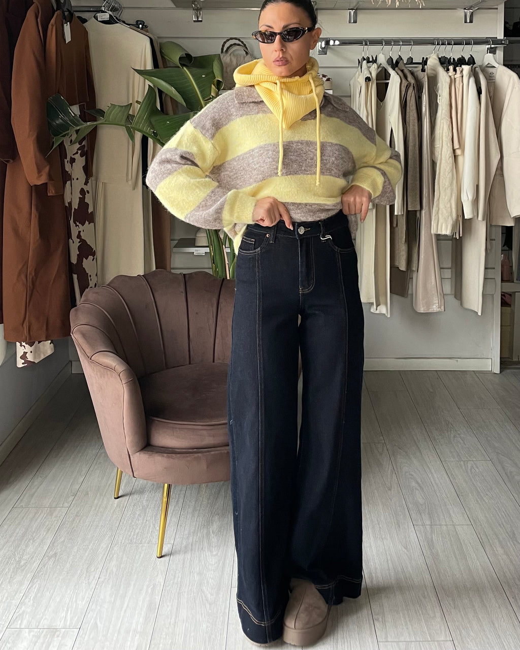 DENIM DARK BLUE FLARE