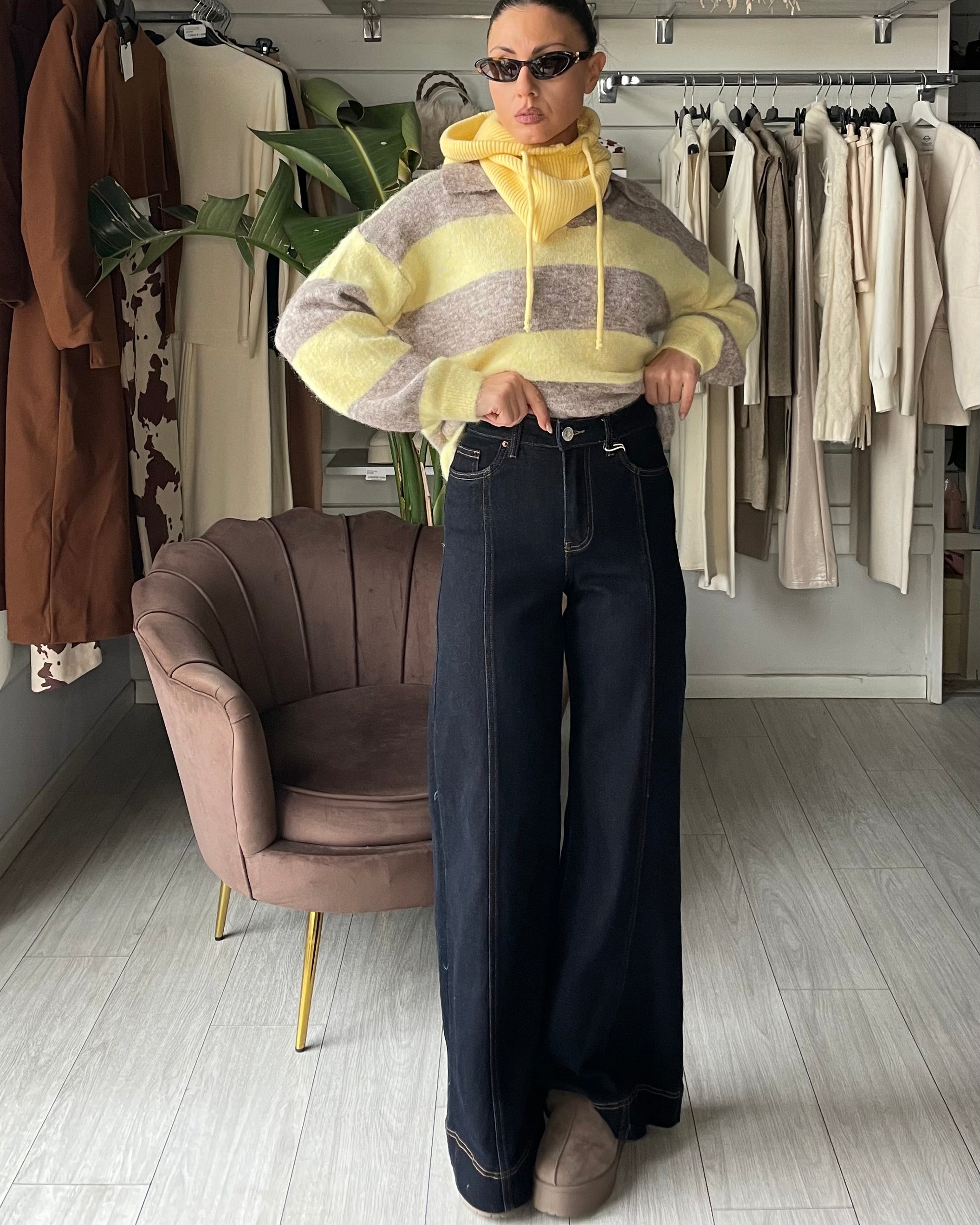 DENIM DARK BLUE FLARE