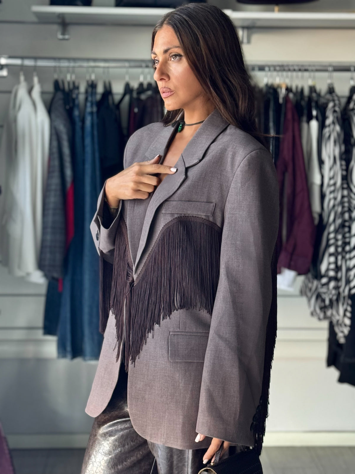 LUMINA Blazer plumage Taupe/Brown