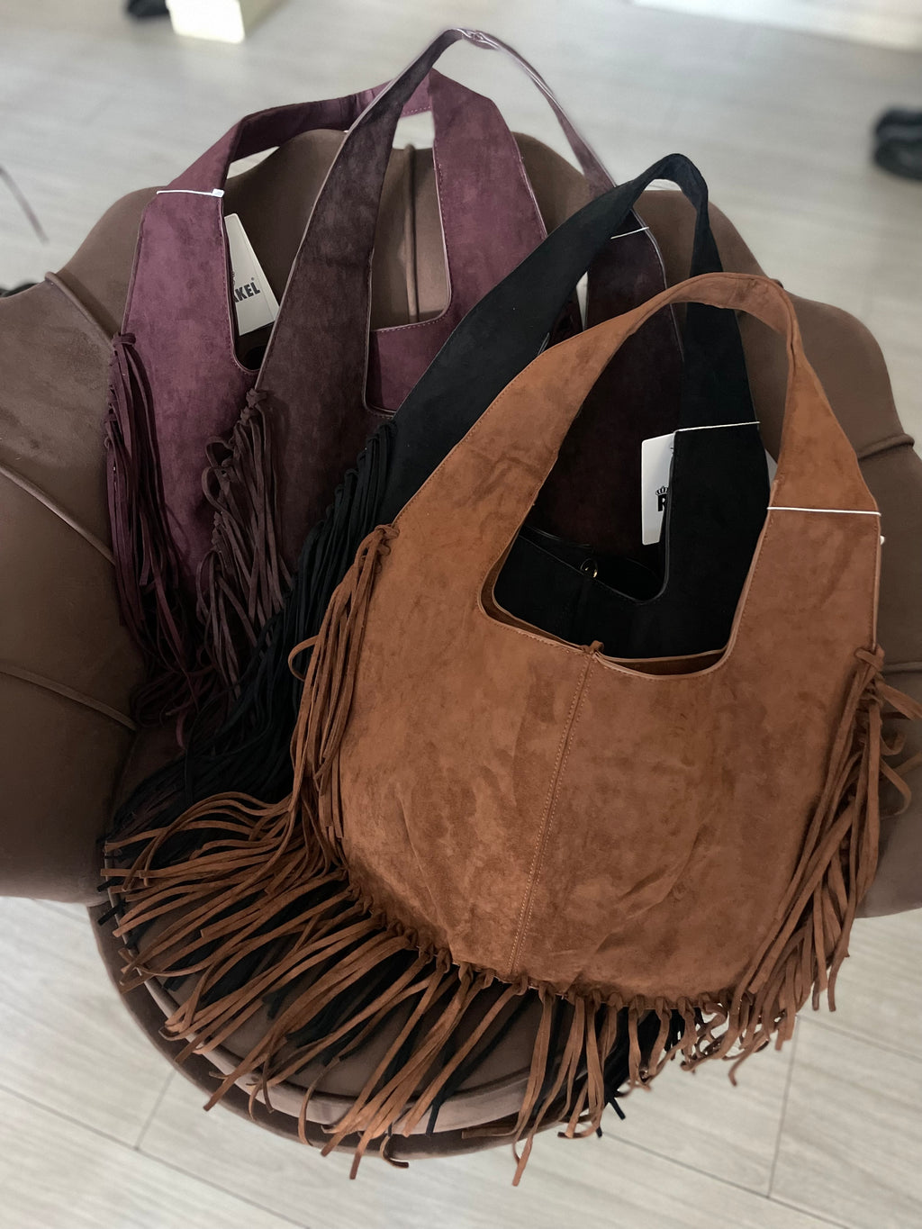 Apache - BORSA GRANDE IN SUEDE CON FRANGE