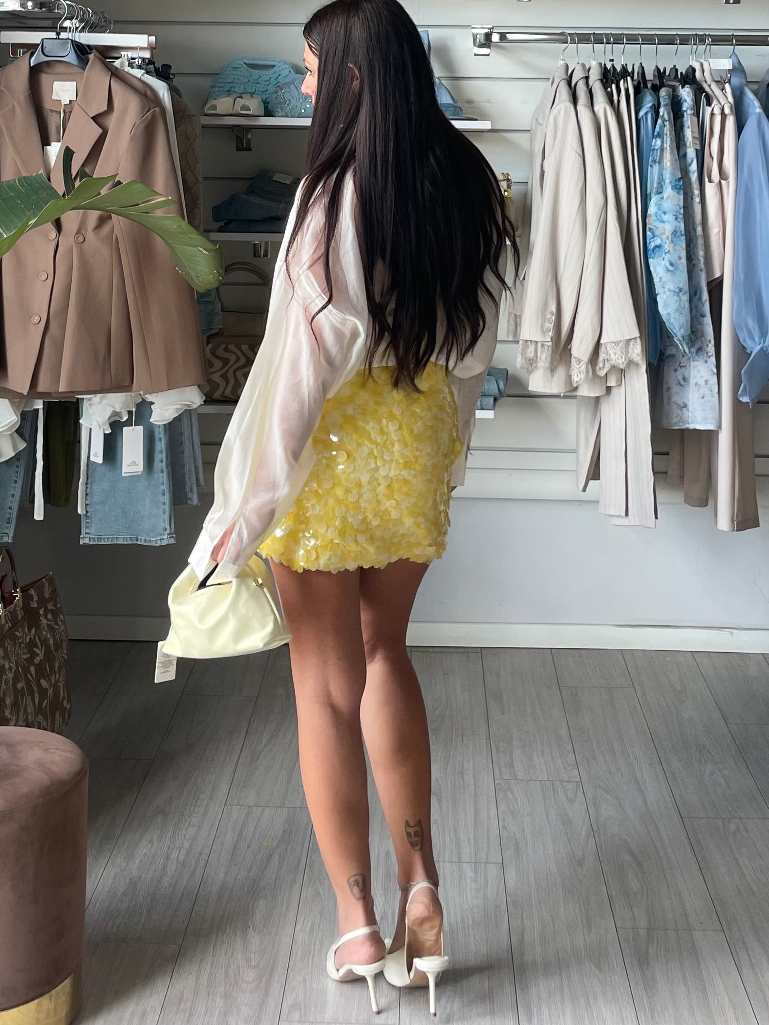 Gonna Paillettes spritz yellow