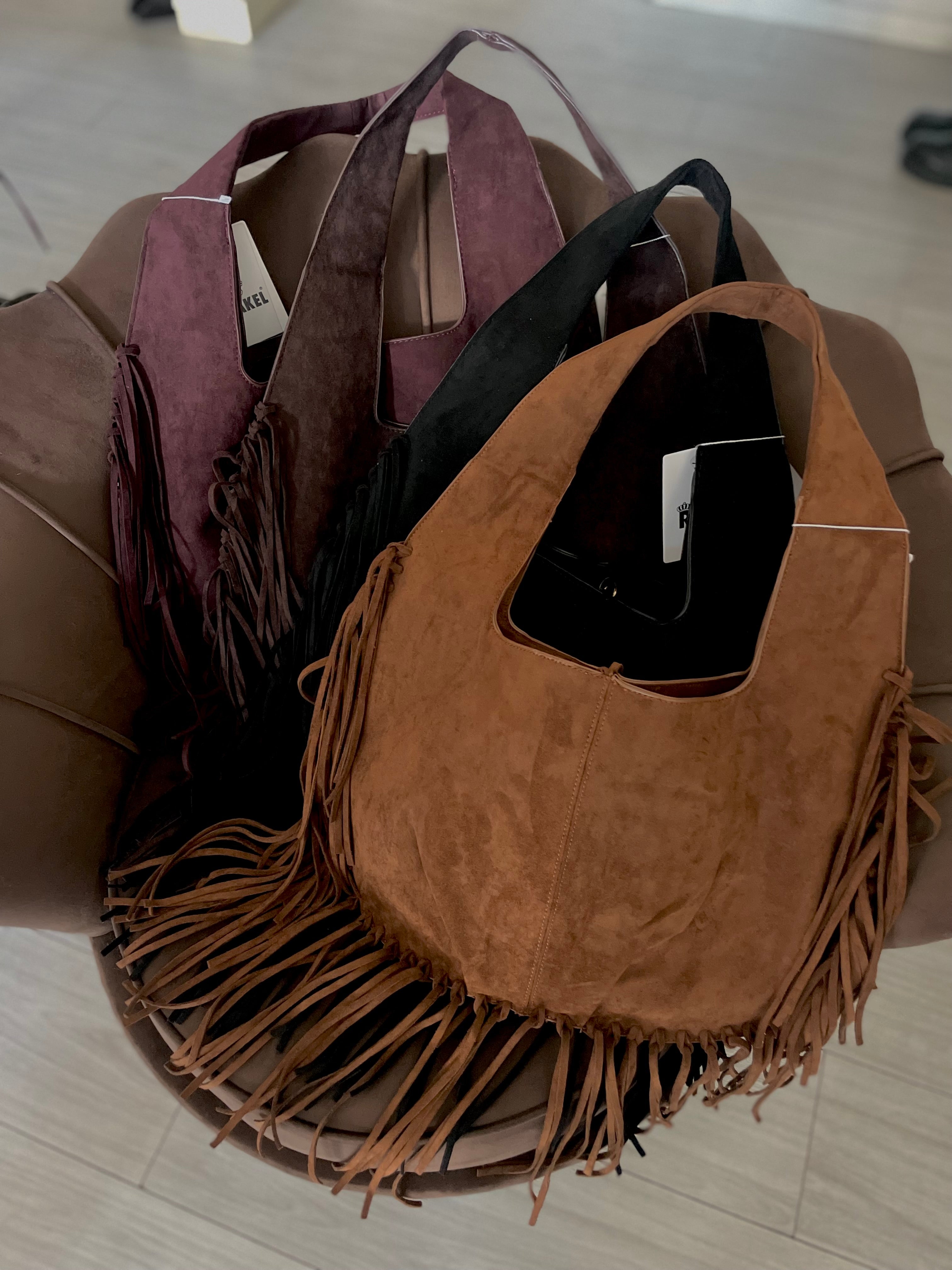 Apache - BORSA GRANDE IN SUEDE CON FRANGE