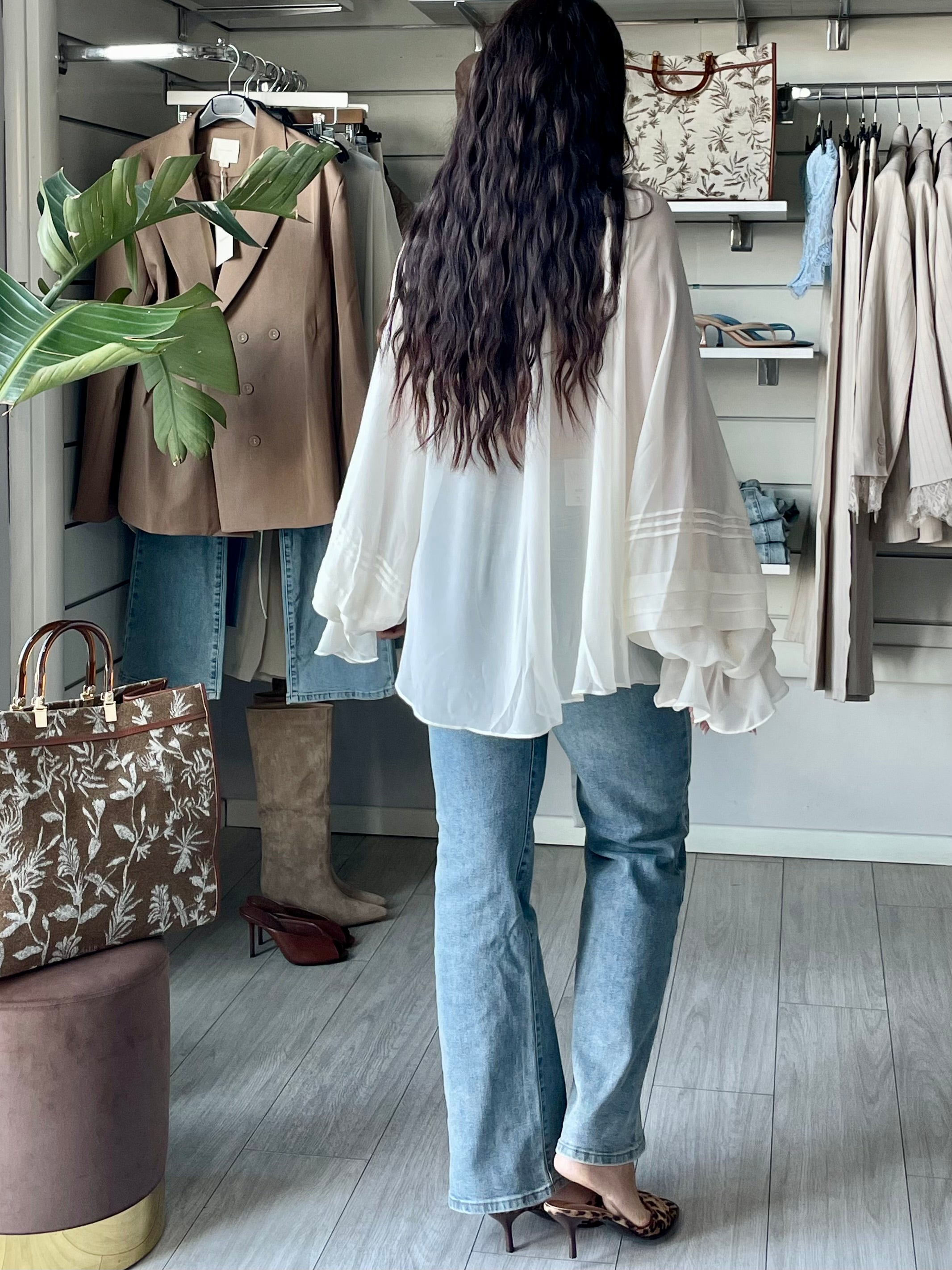 Camicia Boho Chic crema