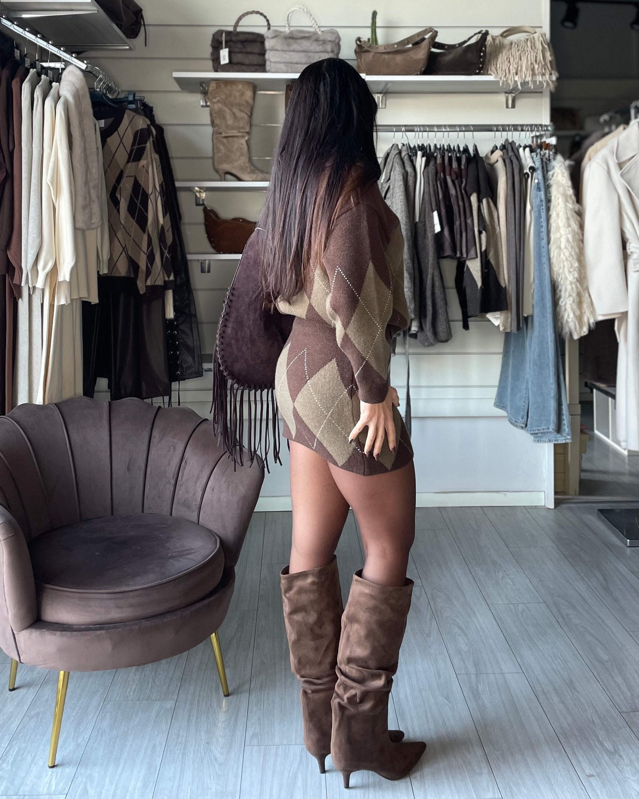 PULLOVER ROMBI BROWN