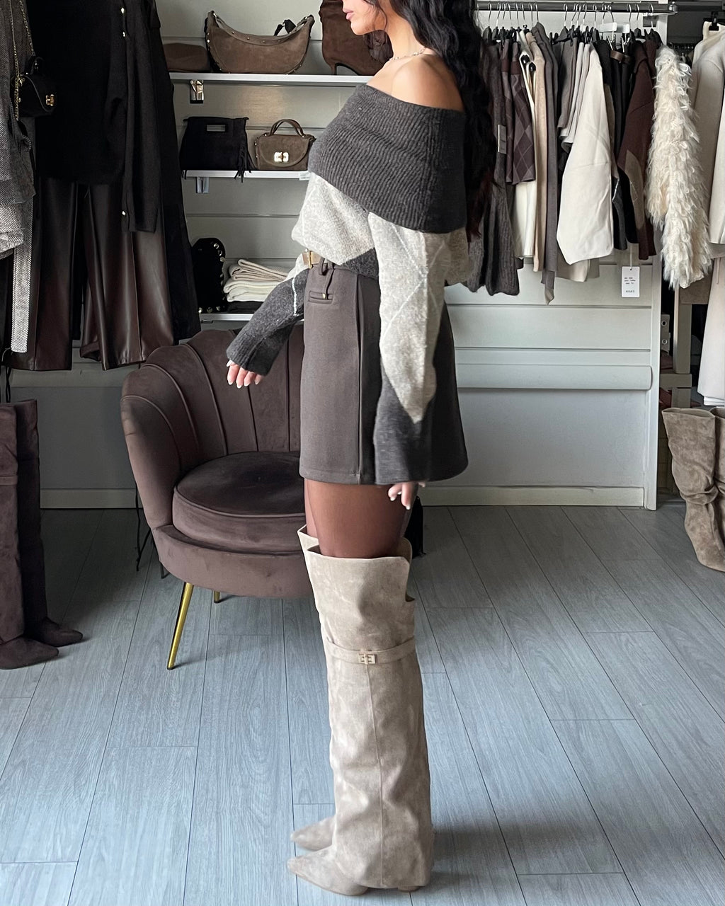 GONNA PANTALONCINO CON CINTURA Coffee