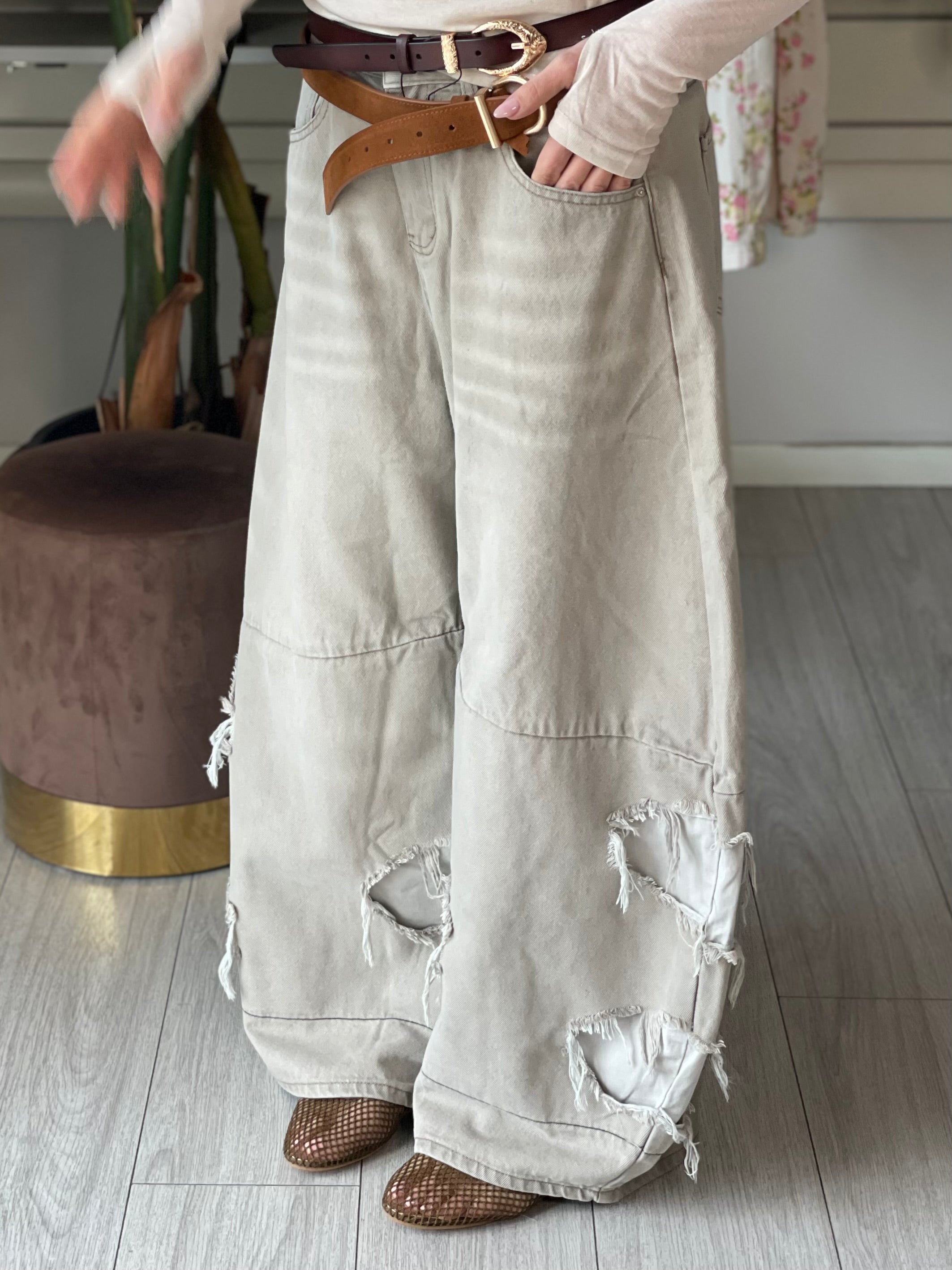 Jeans Roxxi big balloon grigio