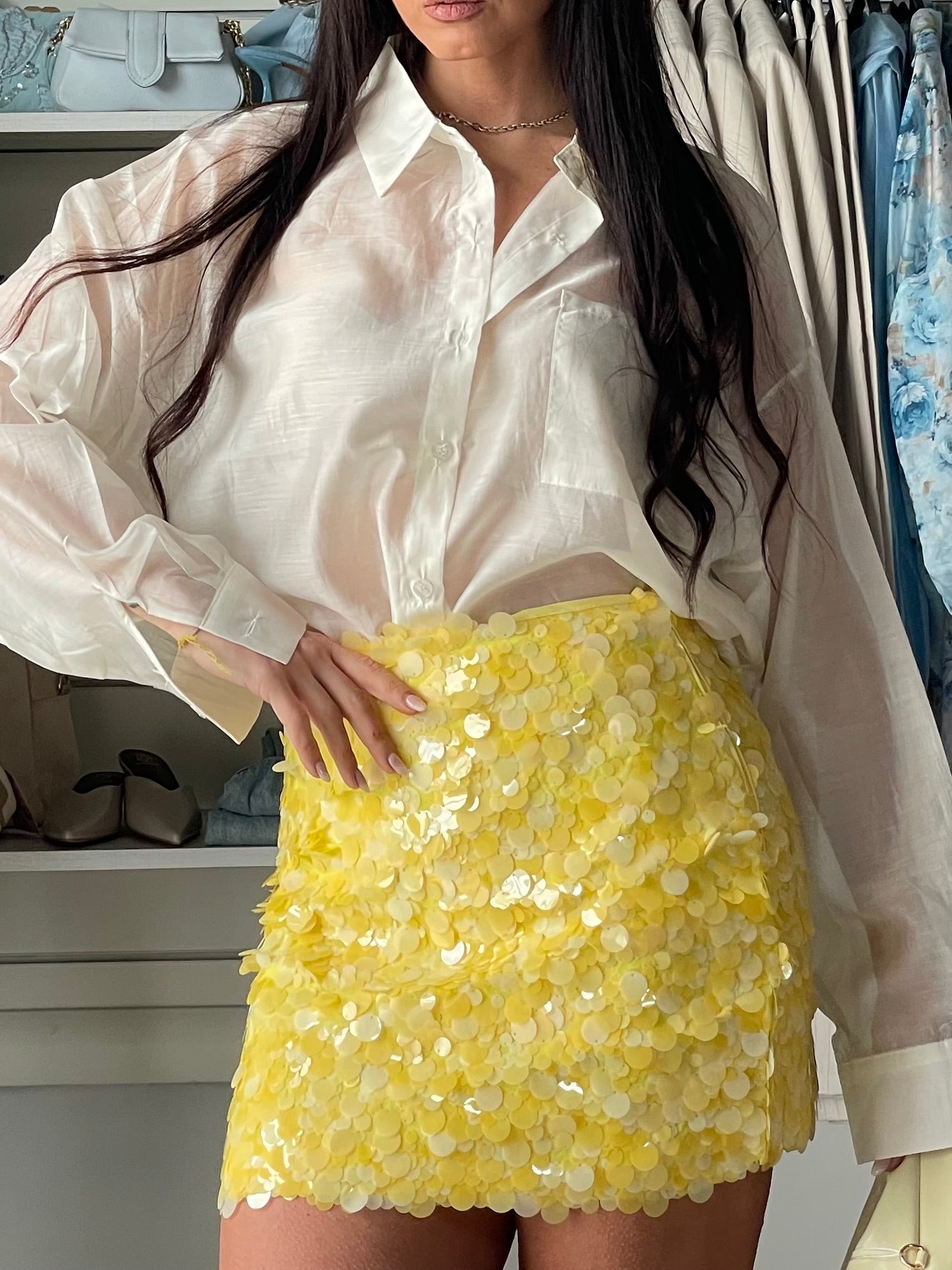Gonna Paillettes spritz yellow