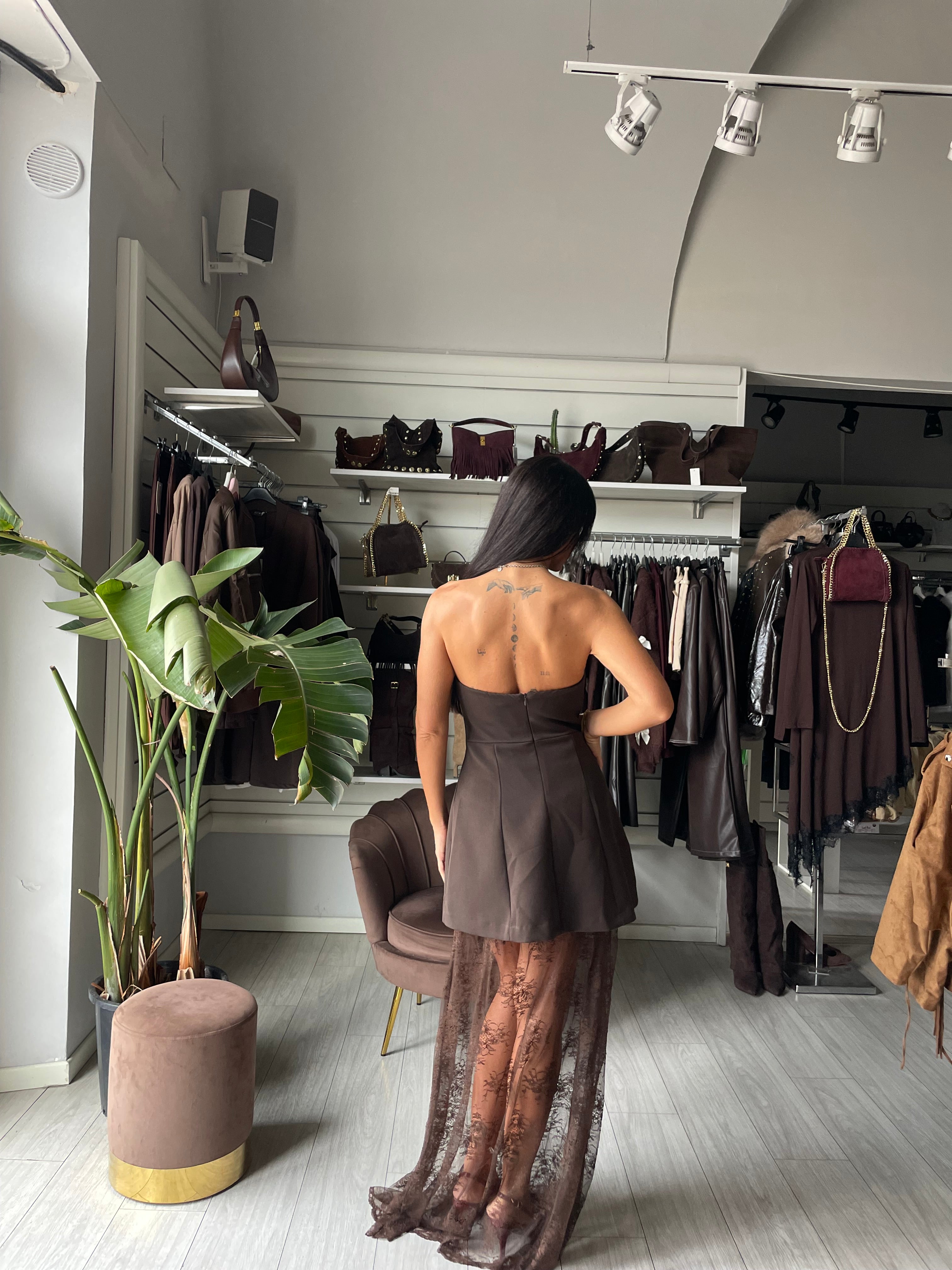 ABITO COMBINATO IN PIZZO Lumina Brown