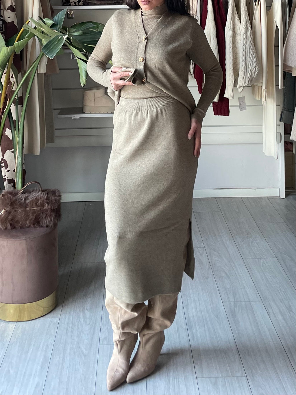 COORDINATO 3 PEZZI IN MAGLIA