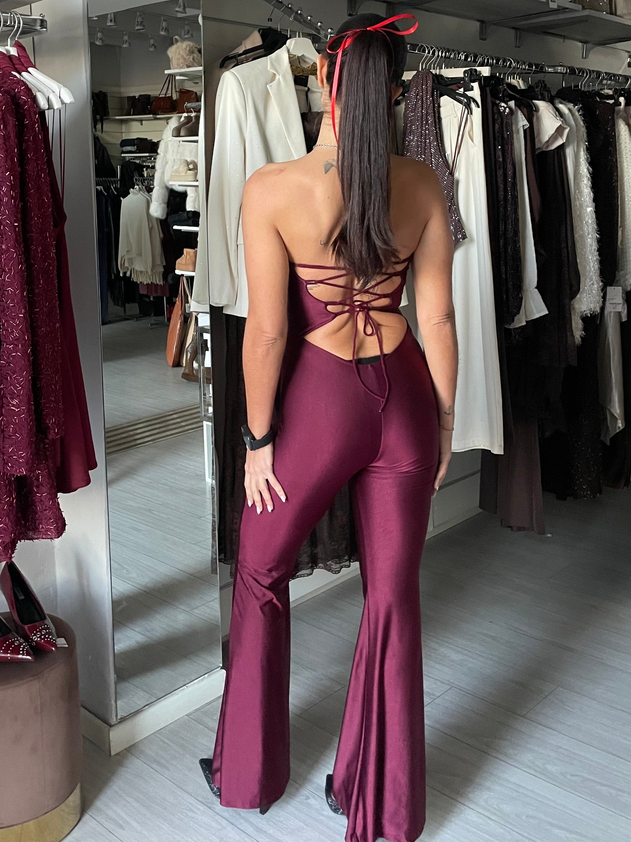 JUMPSUIT CORSET BORDEAUX