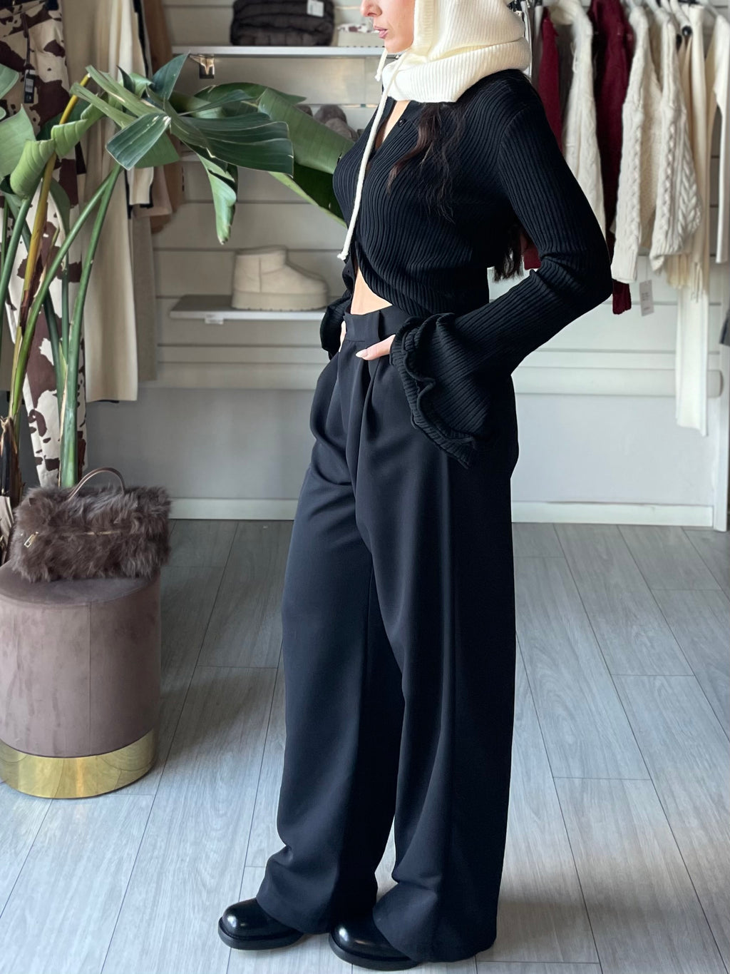 LUMINA PANTALONE SARTORIALE NERO