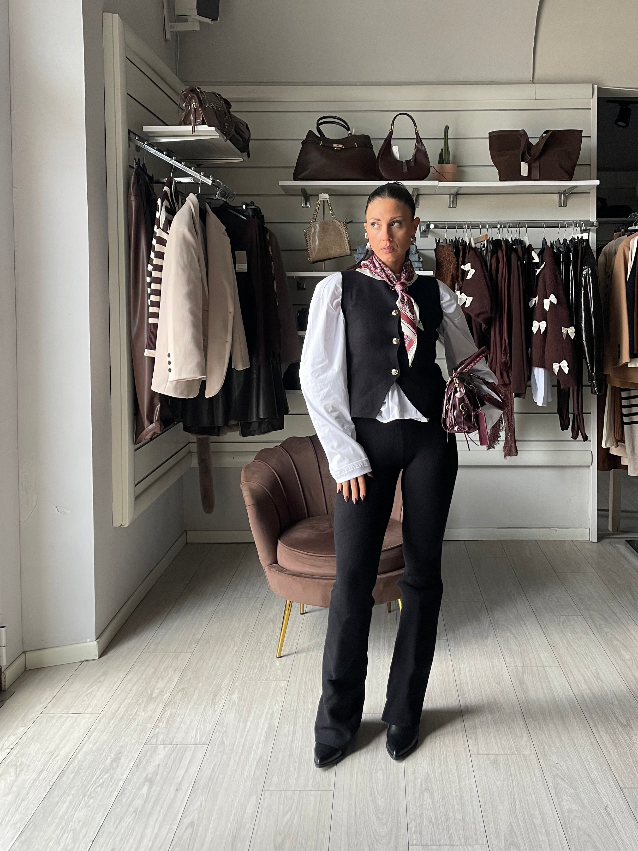 SET IN MAGLIA GILET&PANTALONE