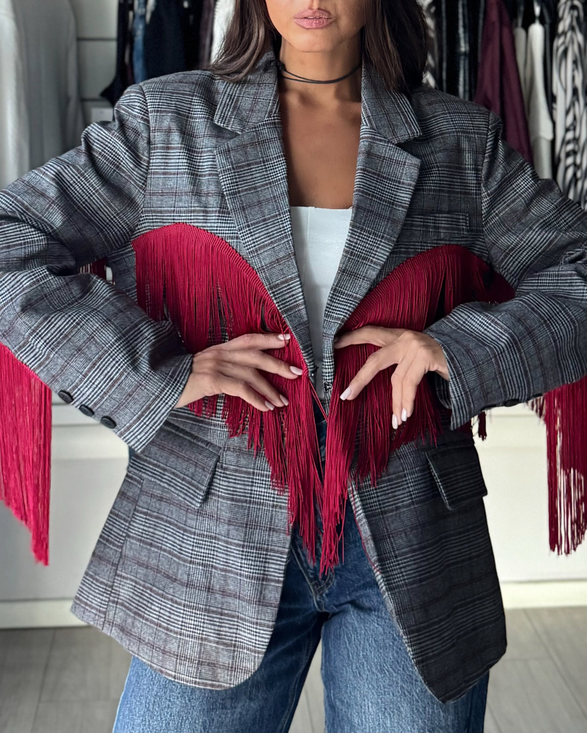 Lumina blazer scottish Red