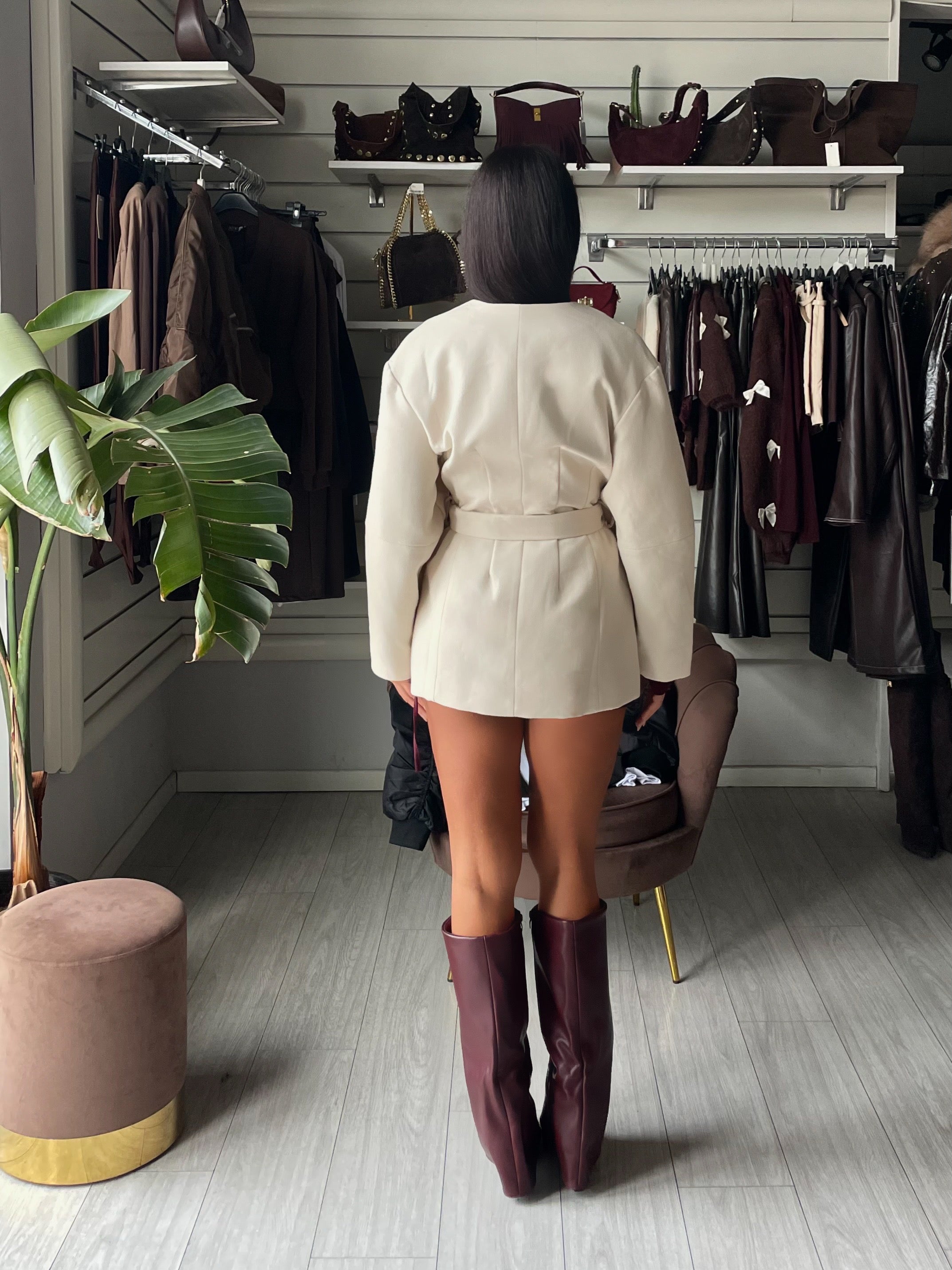 CAPPOTTO NICE CON CINTURA  PANNA