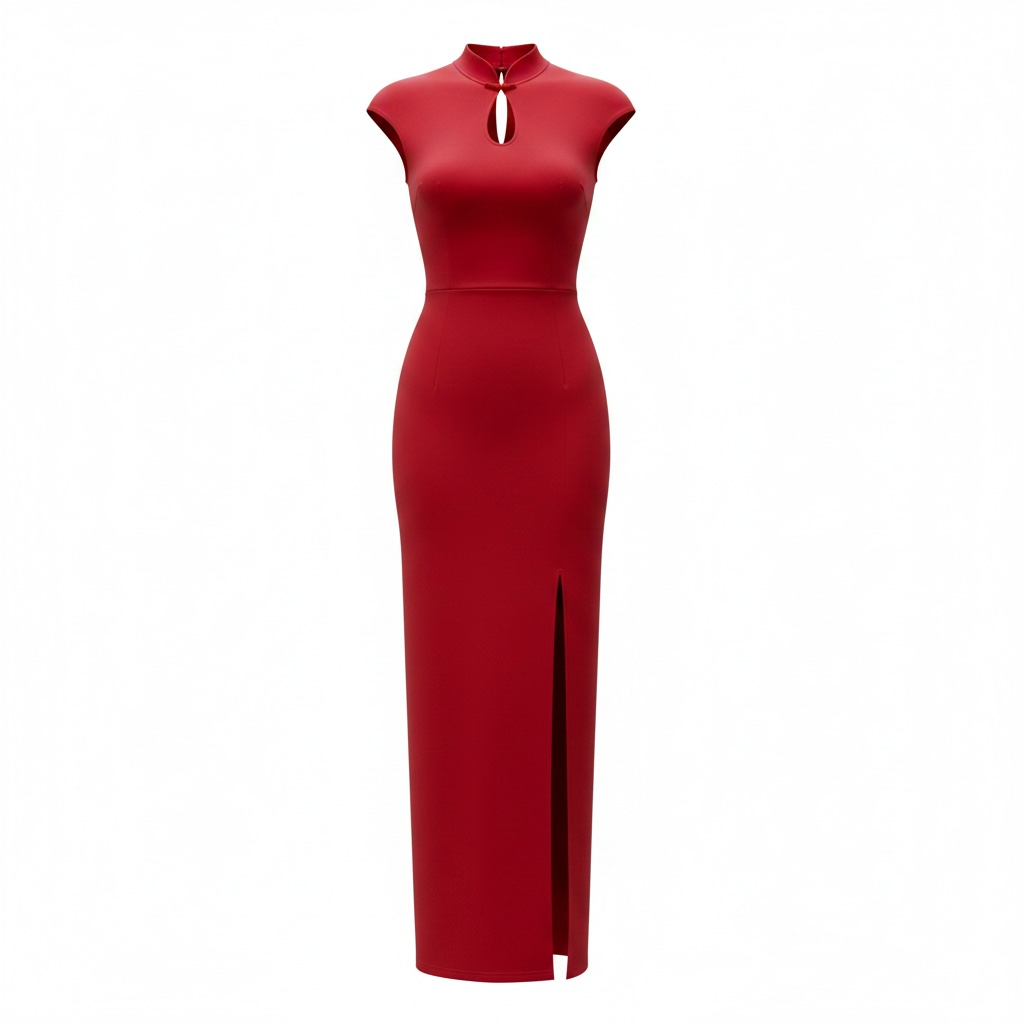 Abito Koreana lungo rosso