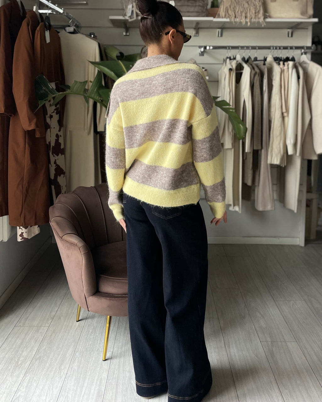 PULL STRIPES YELLOW MISTO LANA