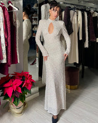 ABITO DROP PAILLETTES -WHITE SILVER