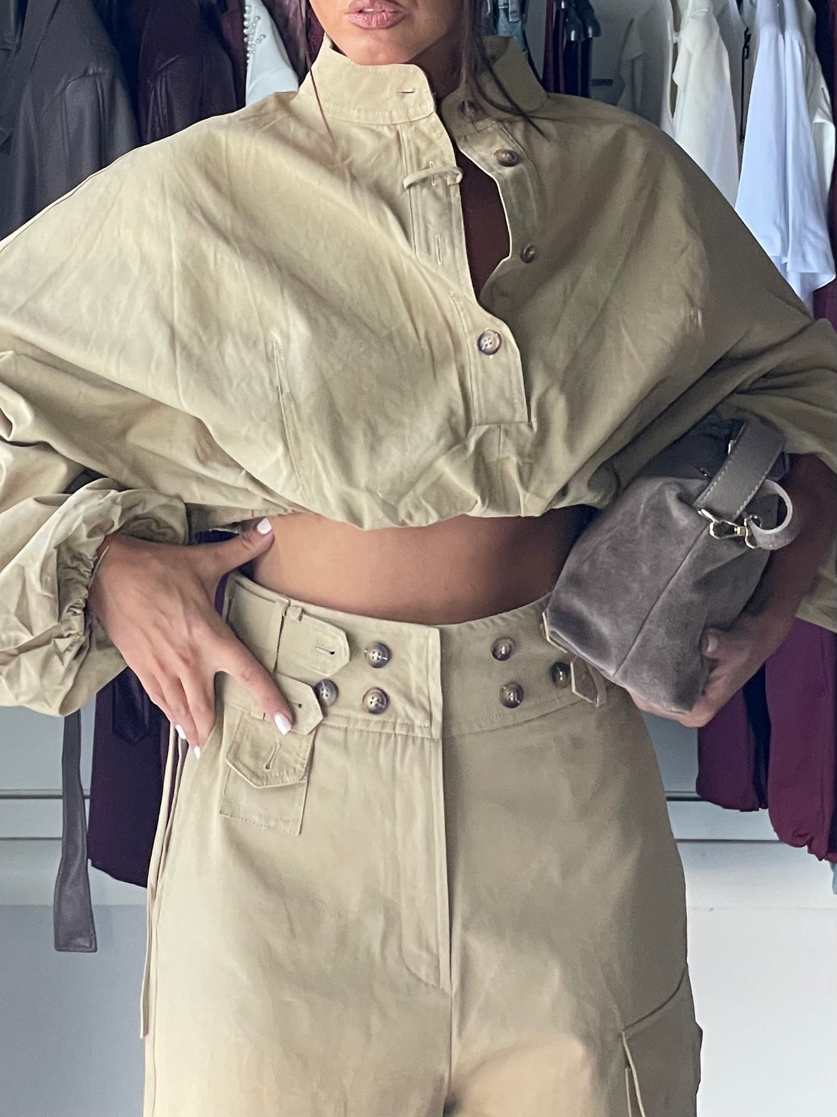 Pantalone cargo Rebellion beige