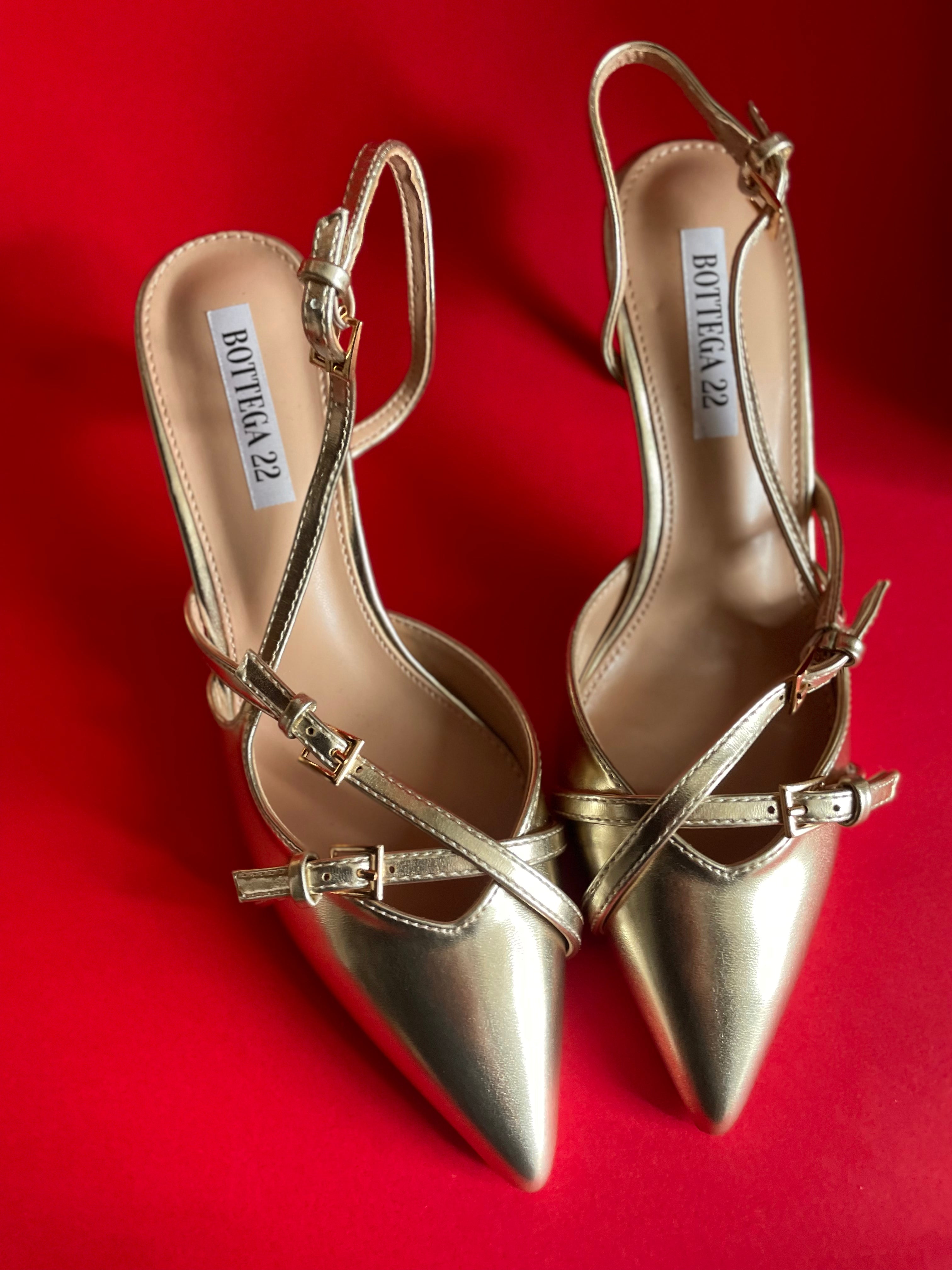 GINNY Slingback con fascette Gold